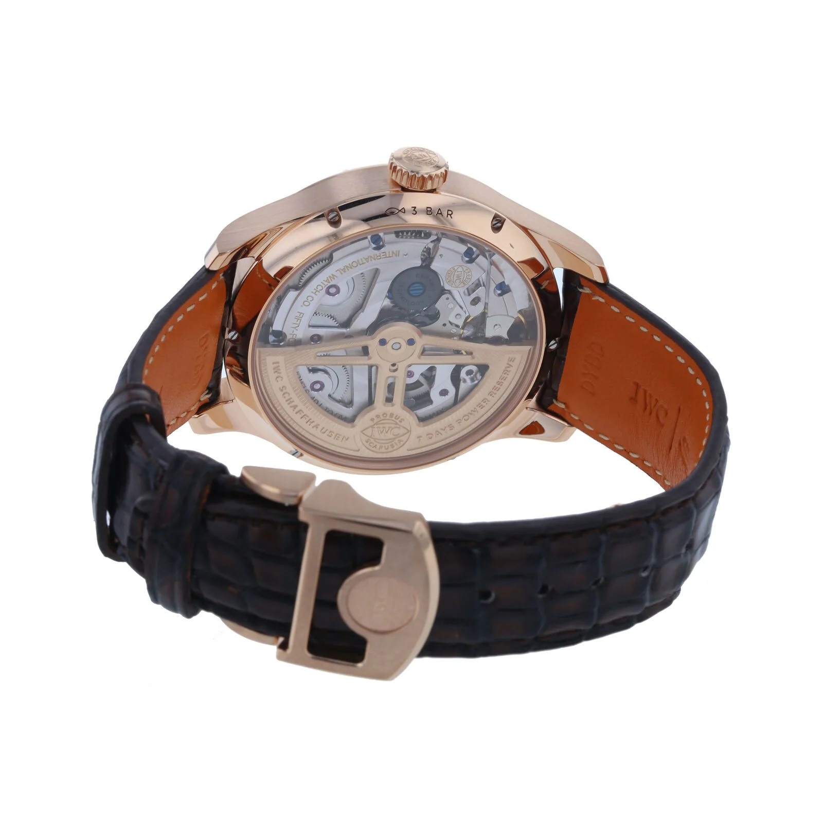 Portugieser Perpetual Calendar | 44.5mm, 18K Rose Gold, Alligator Leather, White Dial - Image 4