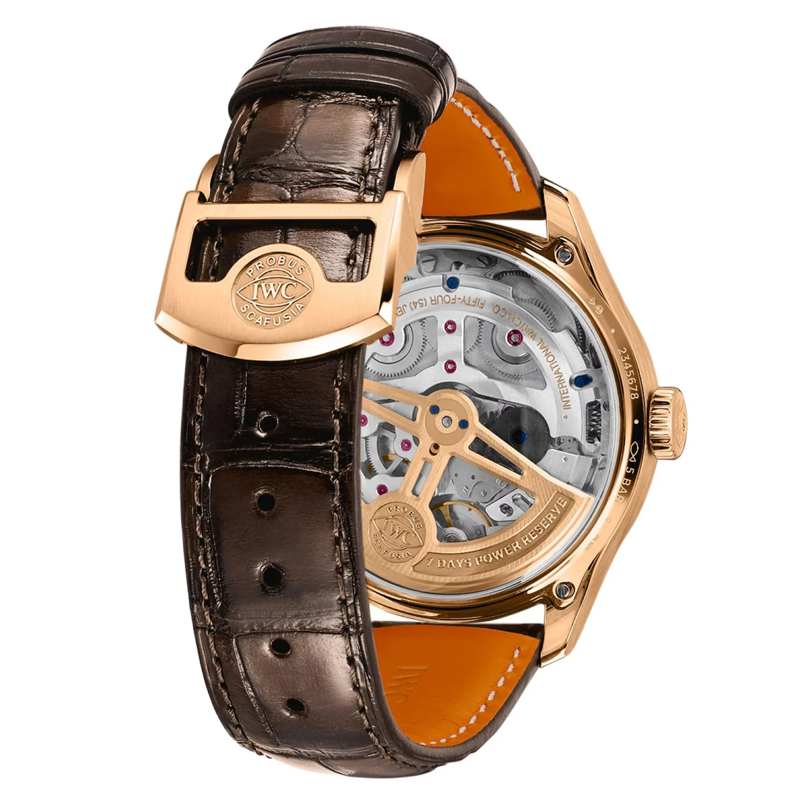 Portugieser Perpetual Calendar 44 | 44.5mm, 18K Rose Gold, Alligator Leather, White Dial - Image 4