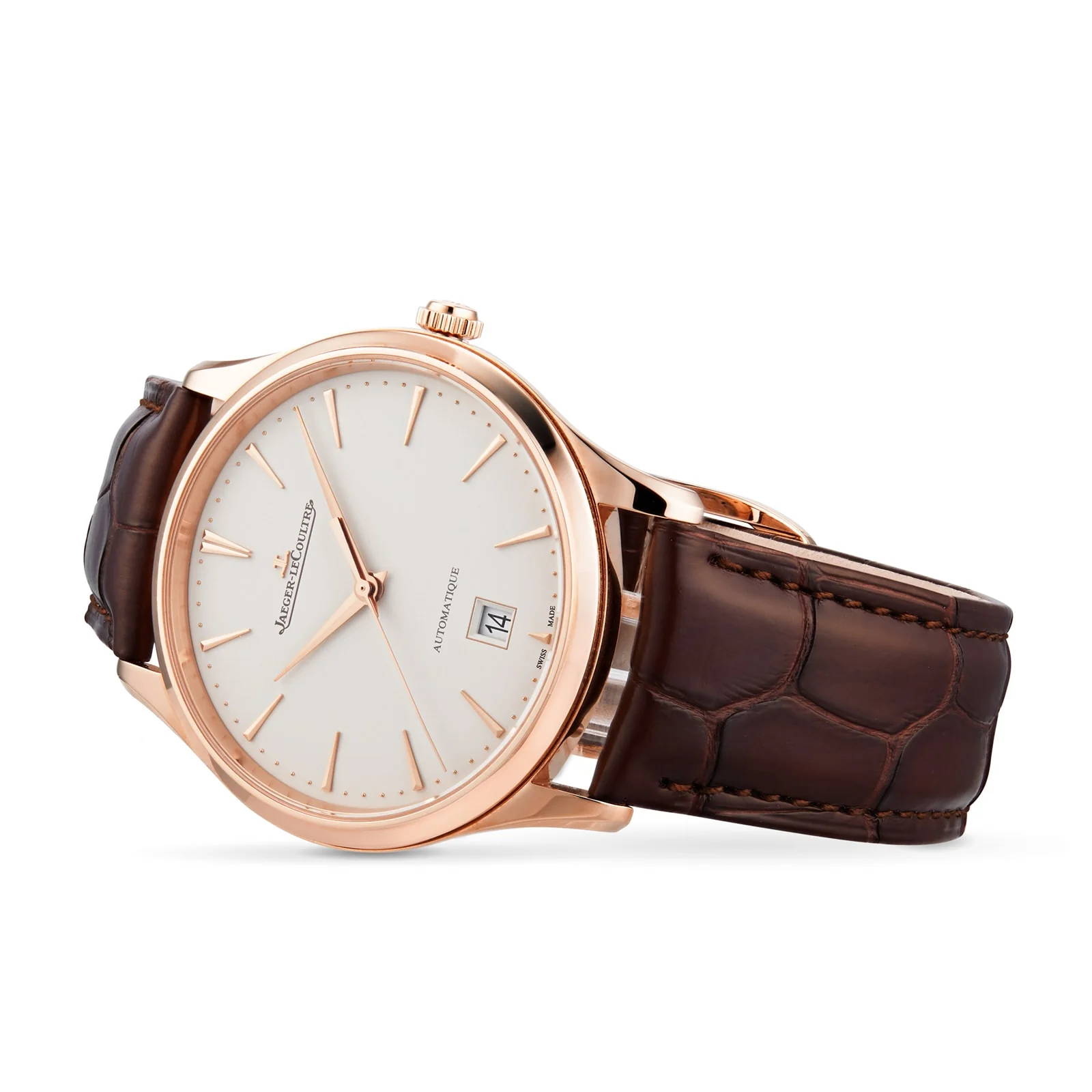 Master Ultra Thin Date | 39mm, 18K Rose Gold, Alligator Leather, Ivory Dial - Image 4