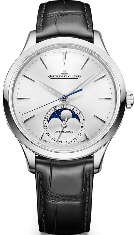 Master Ultra Thin Moon | 36mm, Steel, Leather, Silver Dial