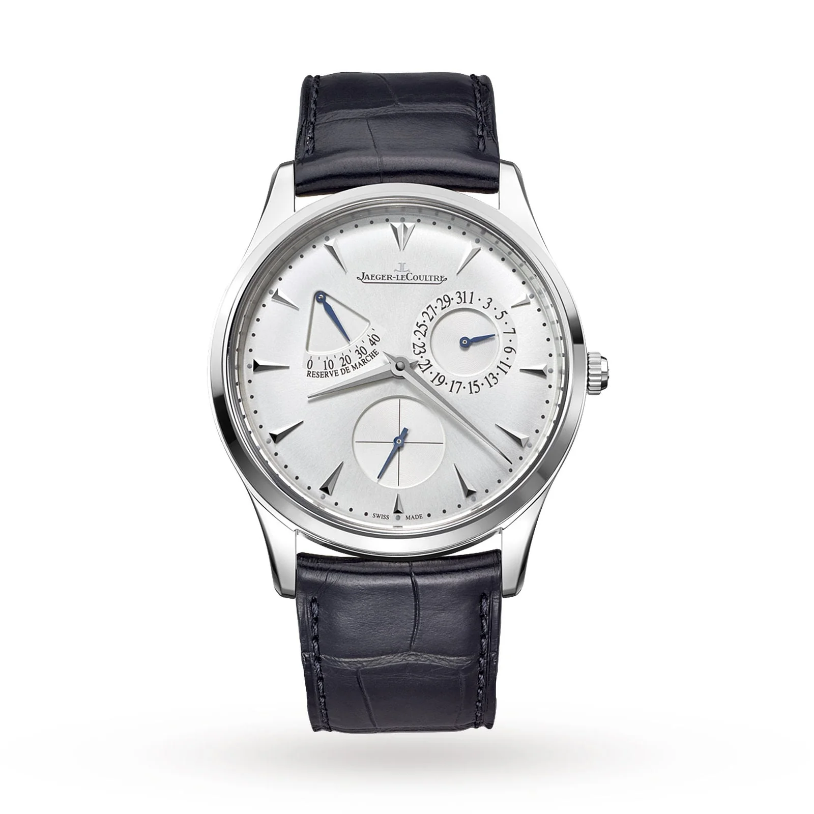 Master Ultra Thin Reserve De Marche | 39mm, Steel, Alligator Leather, Silver Dial