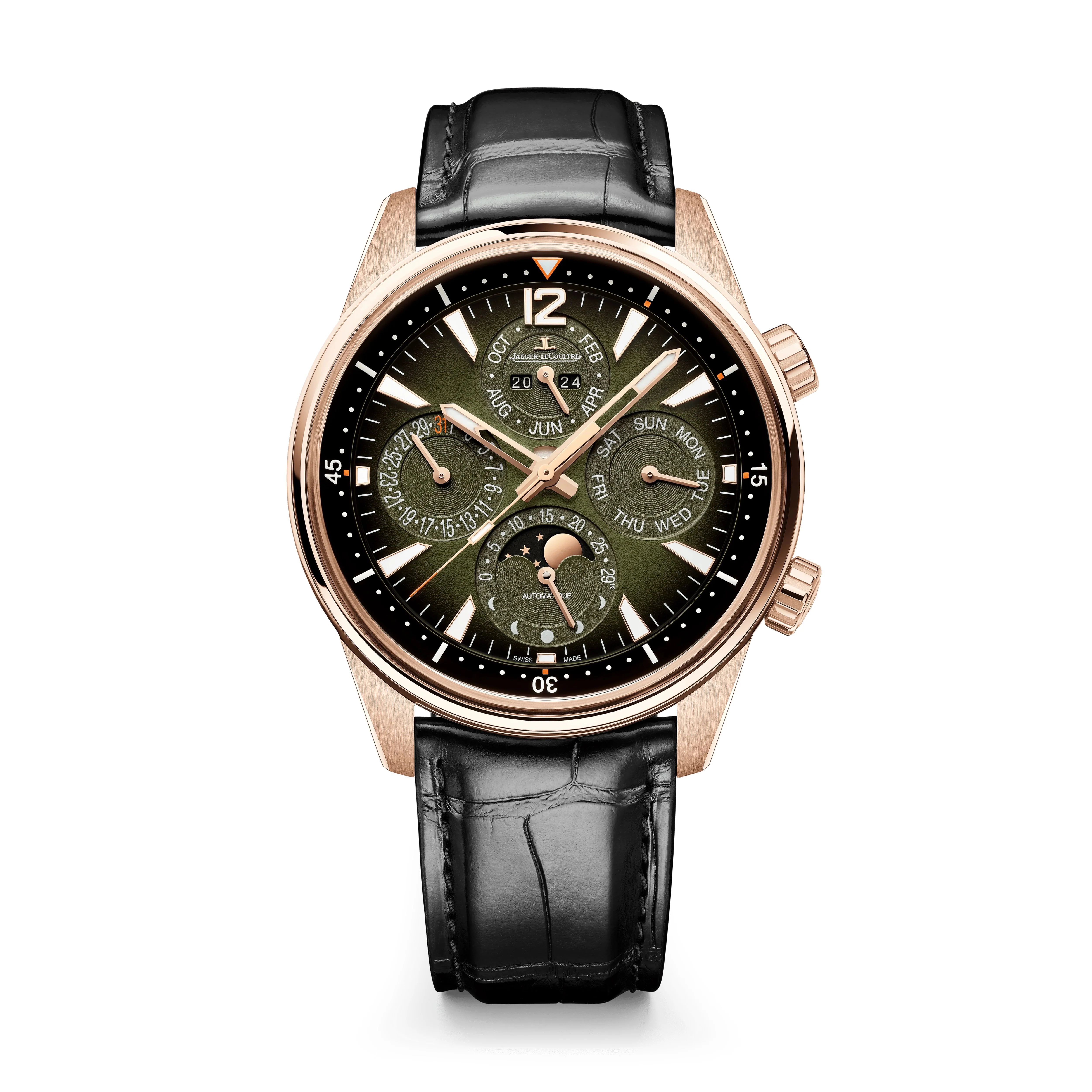 Polaris Perpetual Calendar | 42mm, 18K Rose Gold, Rubber, Green Dial - Image 2