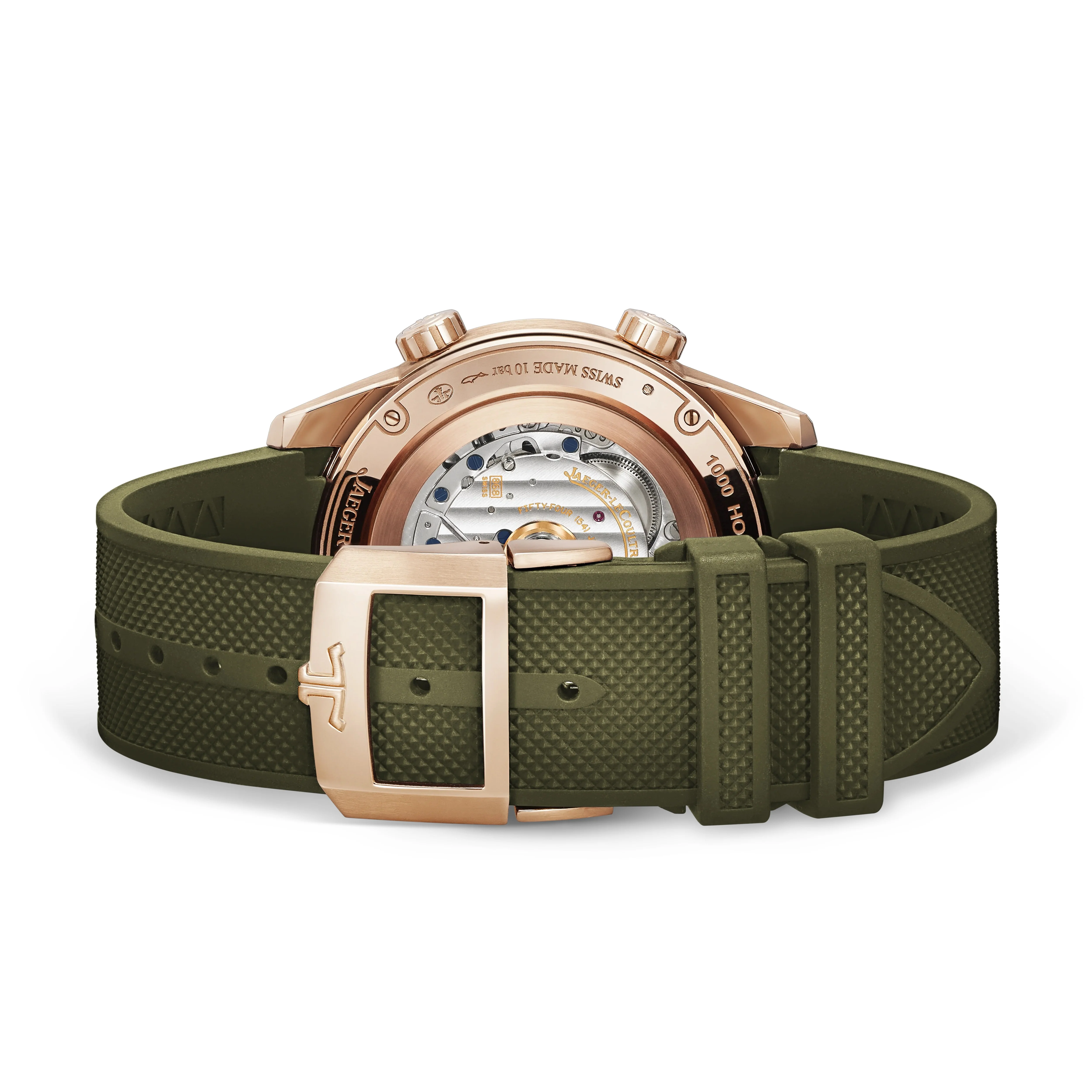 Polaris Perpetual Calendar | 42mm, 18K Rose Gold, Rubber, Green Dial - Image 4