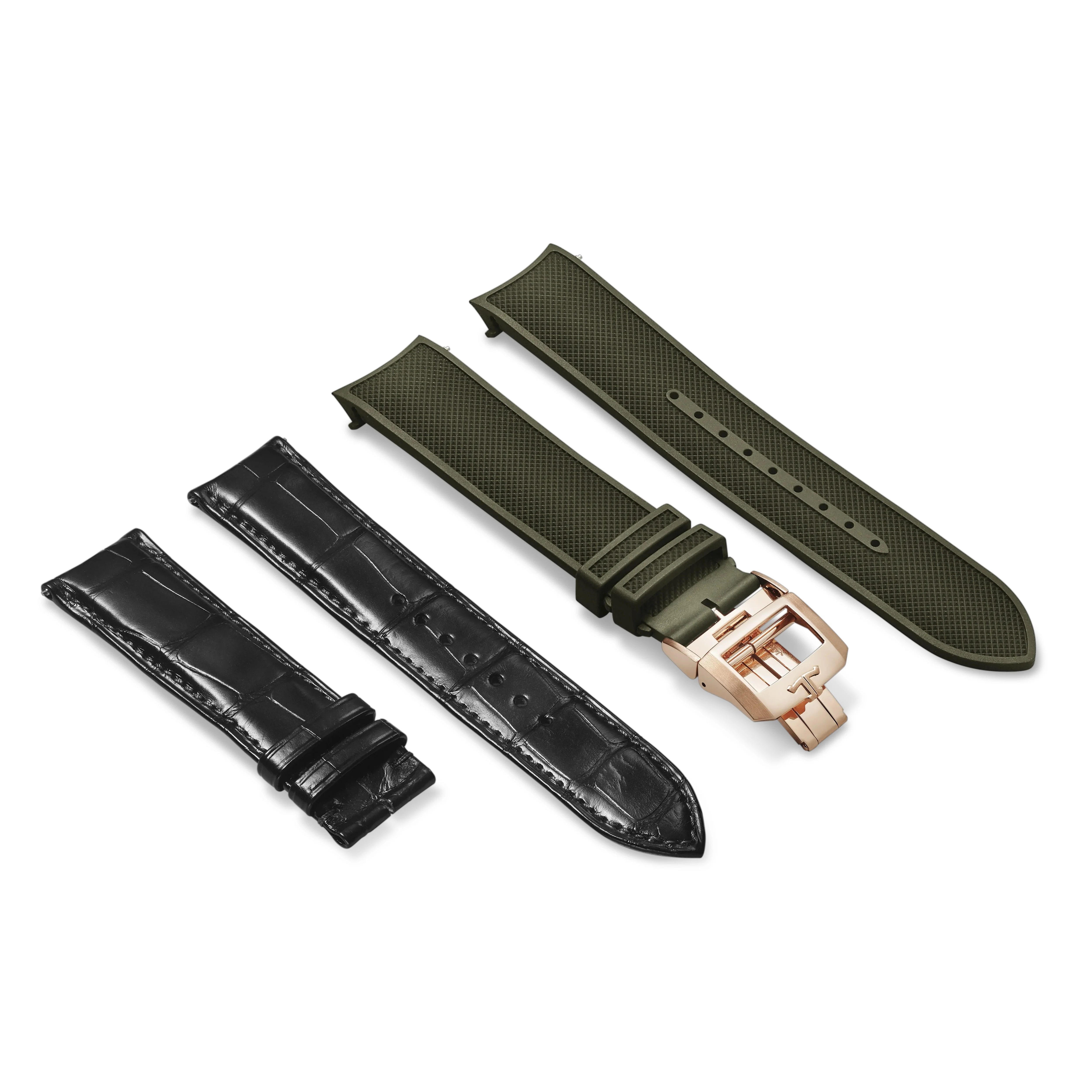Polaris Perpetual Calendar | 42mm, 18K Rose Gold, Rubber, Green Dial - Image 6