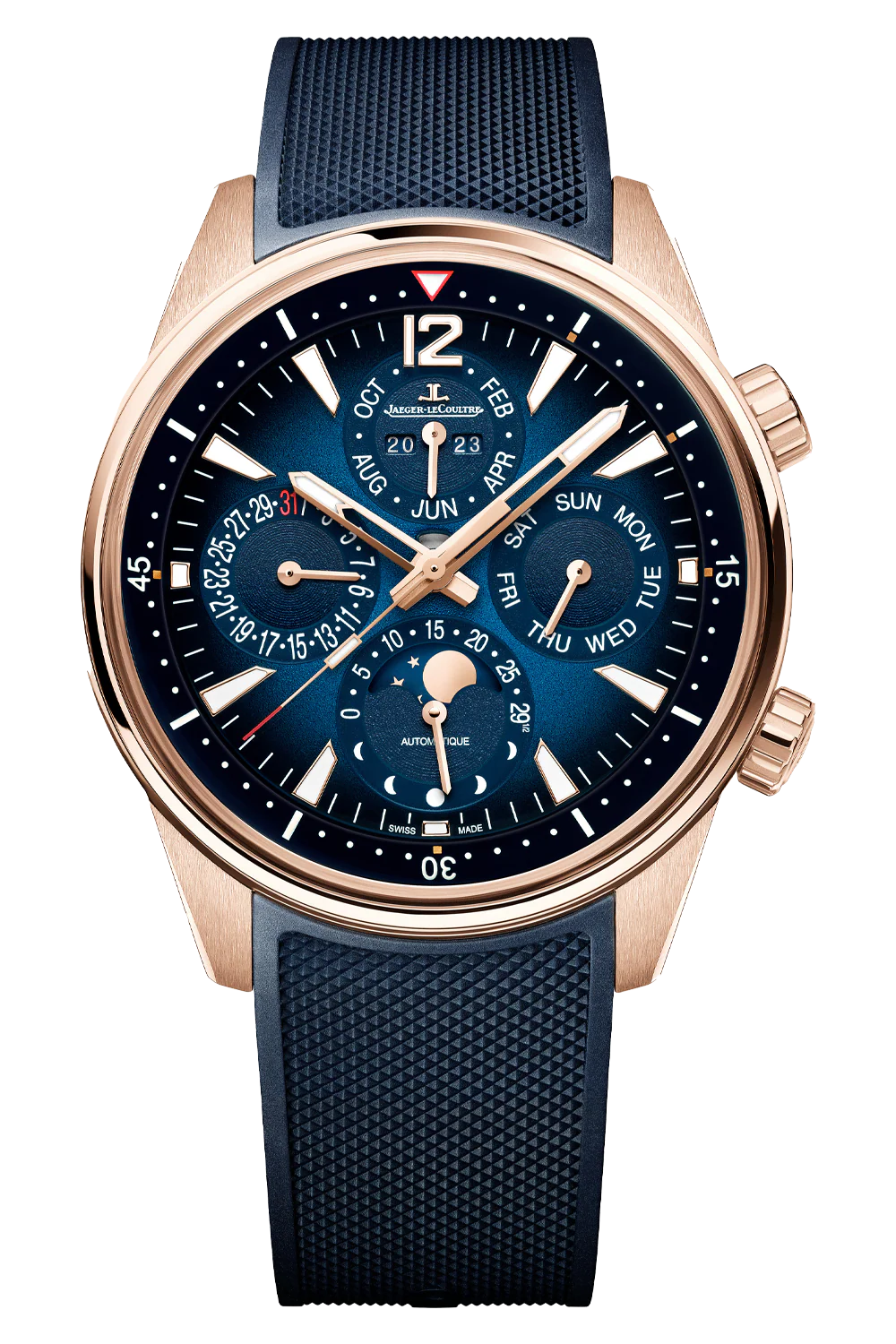 Polaris Perpetual Calendar | 42mm, 18K Rose Gold, Leather, Blue Dial