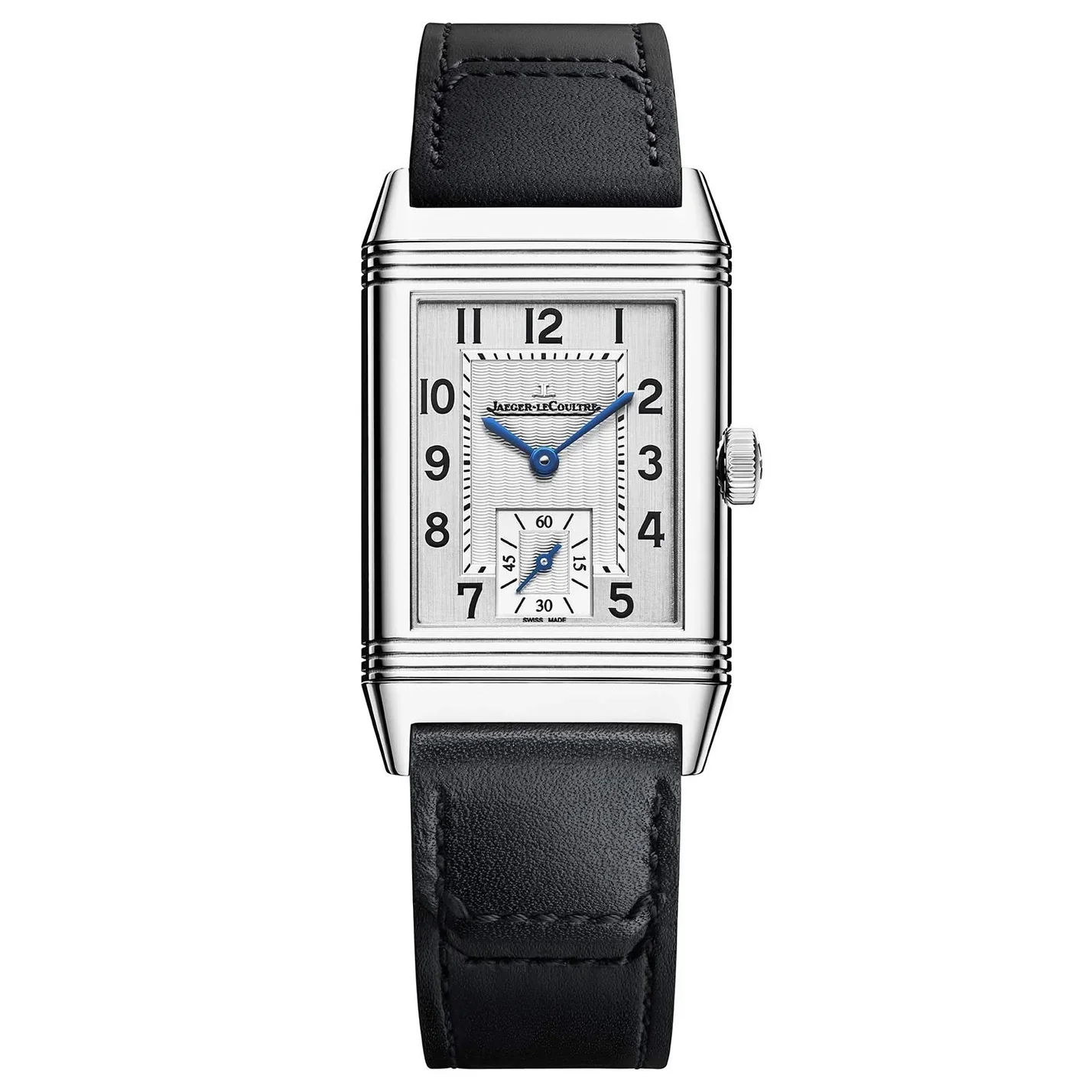 Reverso Classic Monoface Small Seconds | 24.5mm, Steel, Alligator Leather, Silver Dial