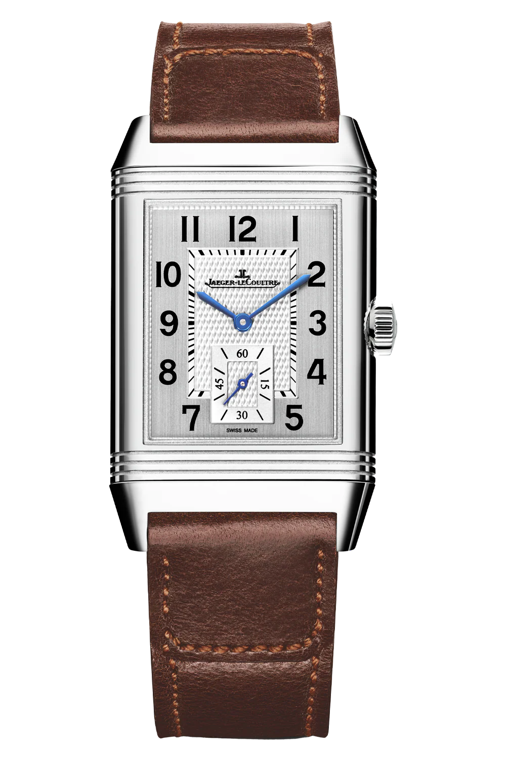 Reverso Classic Duoface Small Seconds | 28.5mm, Steel, Leather, Silver Dial