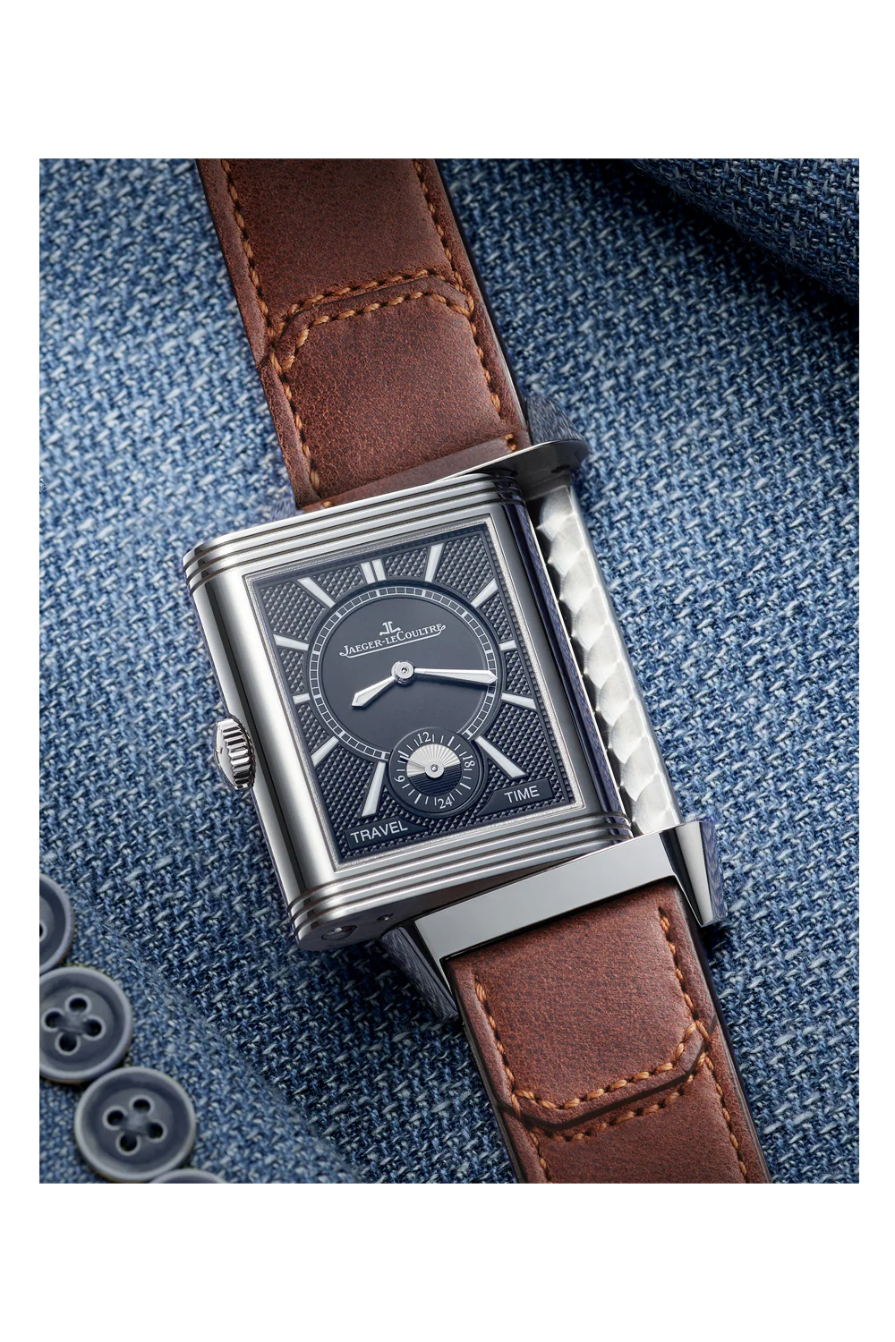 Reverso Classic Duoface Small Seconds | 28.5mm, Steel, Leather, Silver Dial - Image 3
