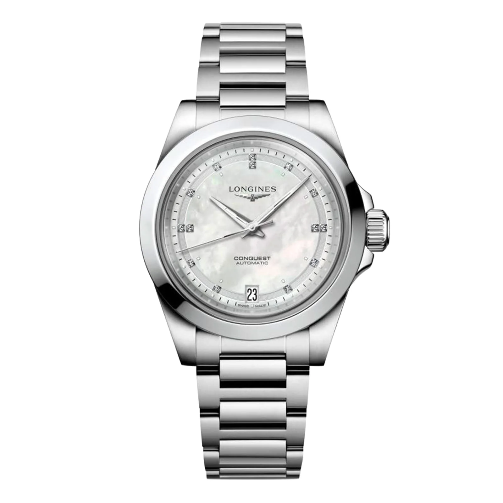 Conquest | 34mm, Steel, White Mother of Pearl Dial