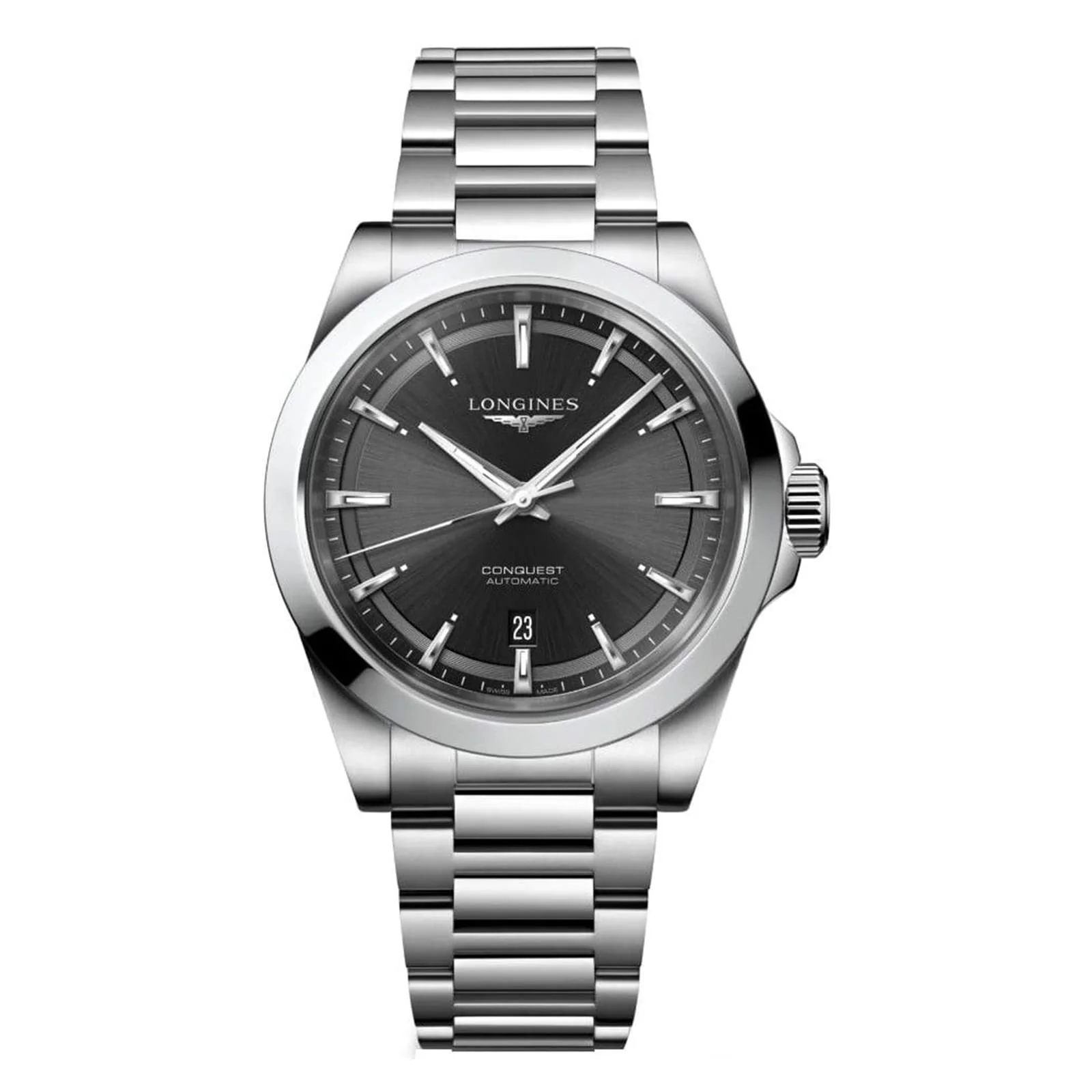 Conquest | 41mm, Steel, Black Dial