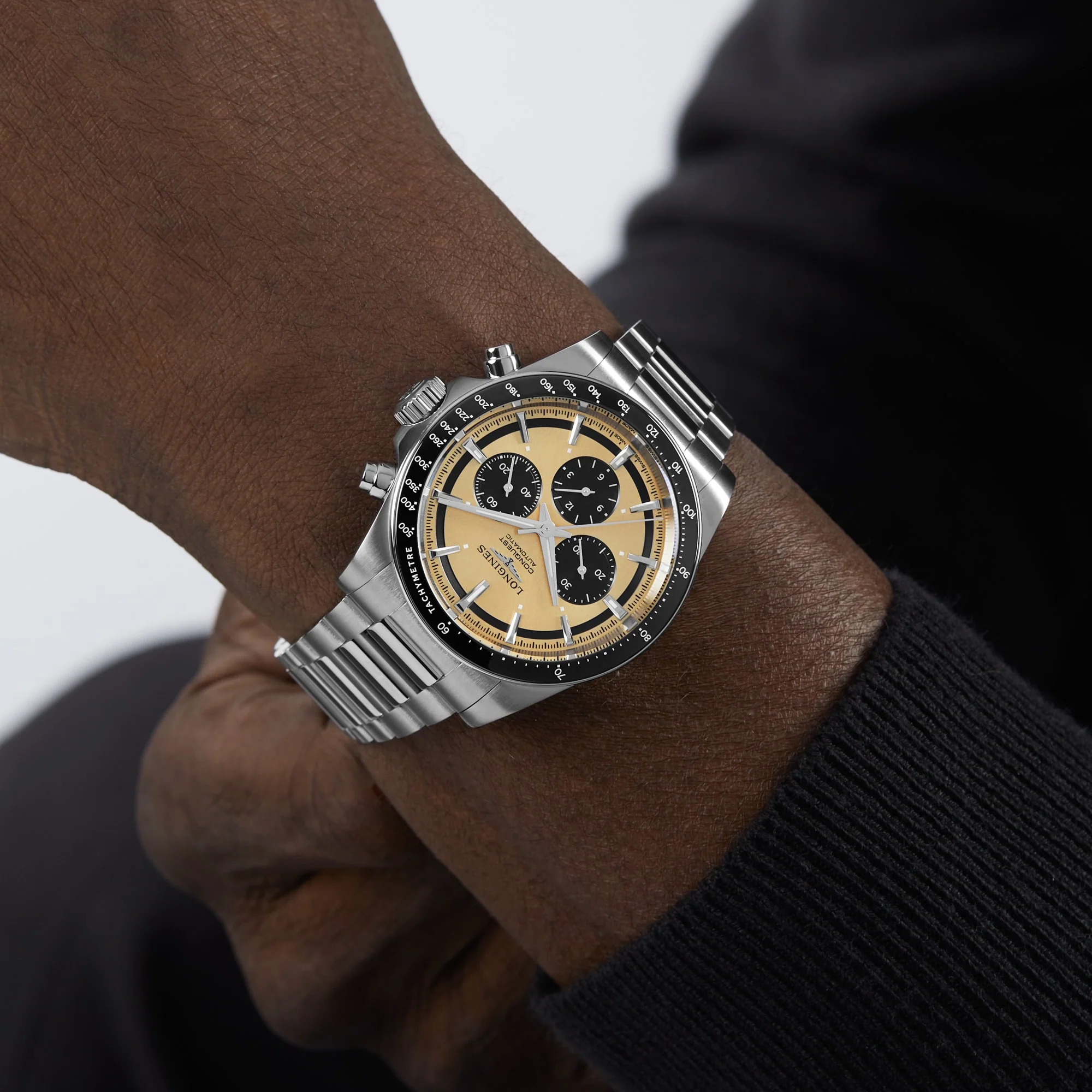 Conquest Chronograph | 42mm, Ceramic & Steel, Steel, Brown Dial - Image 7