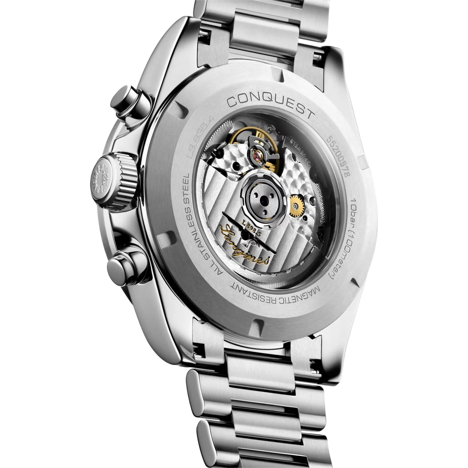 Conquest Chronograph | 42mm, Ceramic & Steel, Steel, Silver Dial, Blue Bezel - Image 2