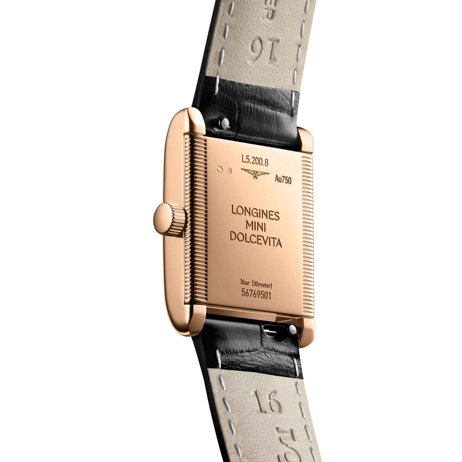 Mini DolceVita | 21.5mm, 18K Rose Gold, Alligator Leather, Silver Dial - Image 2