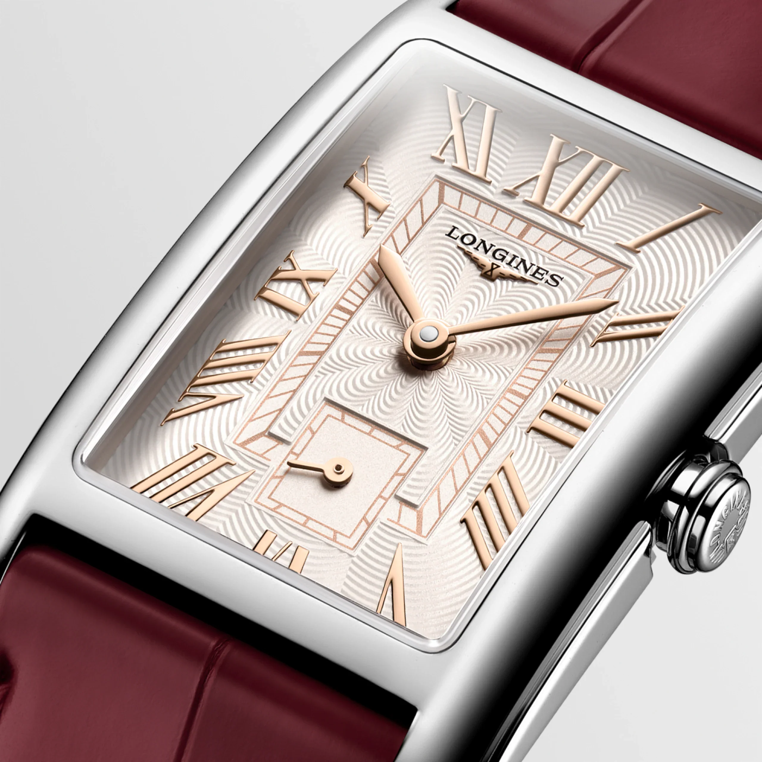 DolceVita | 37mm, Stainless Steel, Ivory Rose "flinqué" Dial, Maple Red Alligator Leather Strap, Womens Watch - Image 3