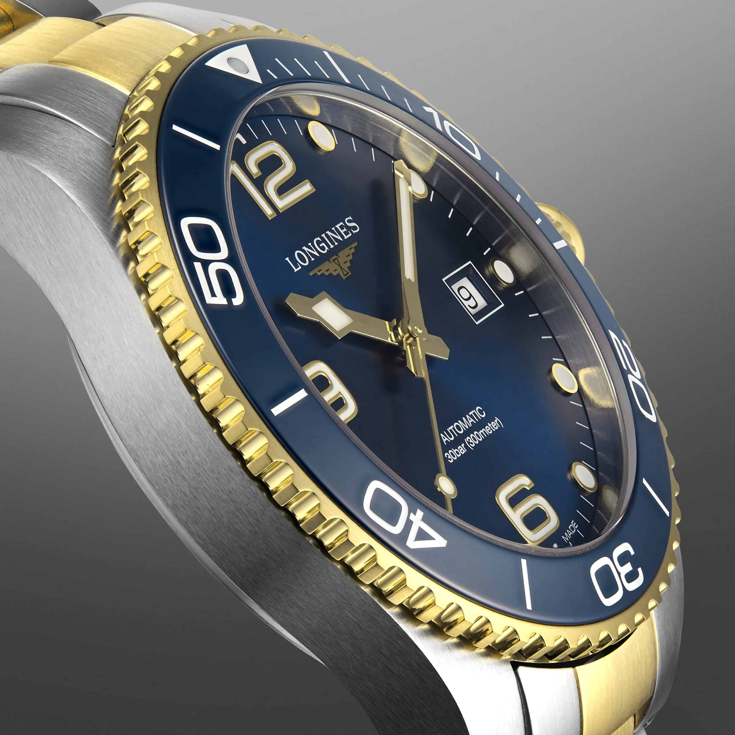 HydroConquest | 41mm, Two-Tone Steel & PVD Yellow Gold, Blue Dial - Image 6