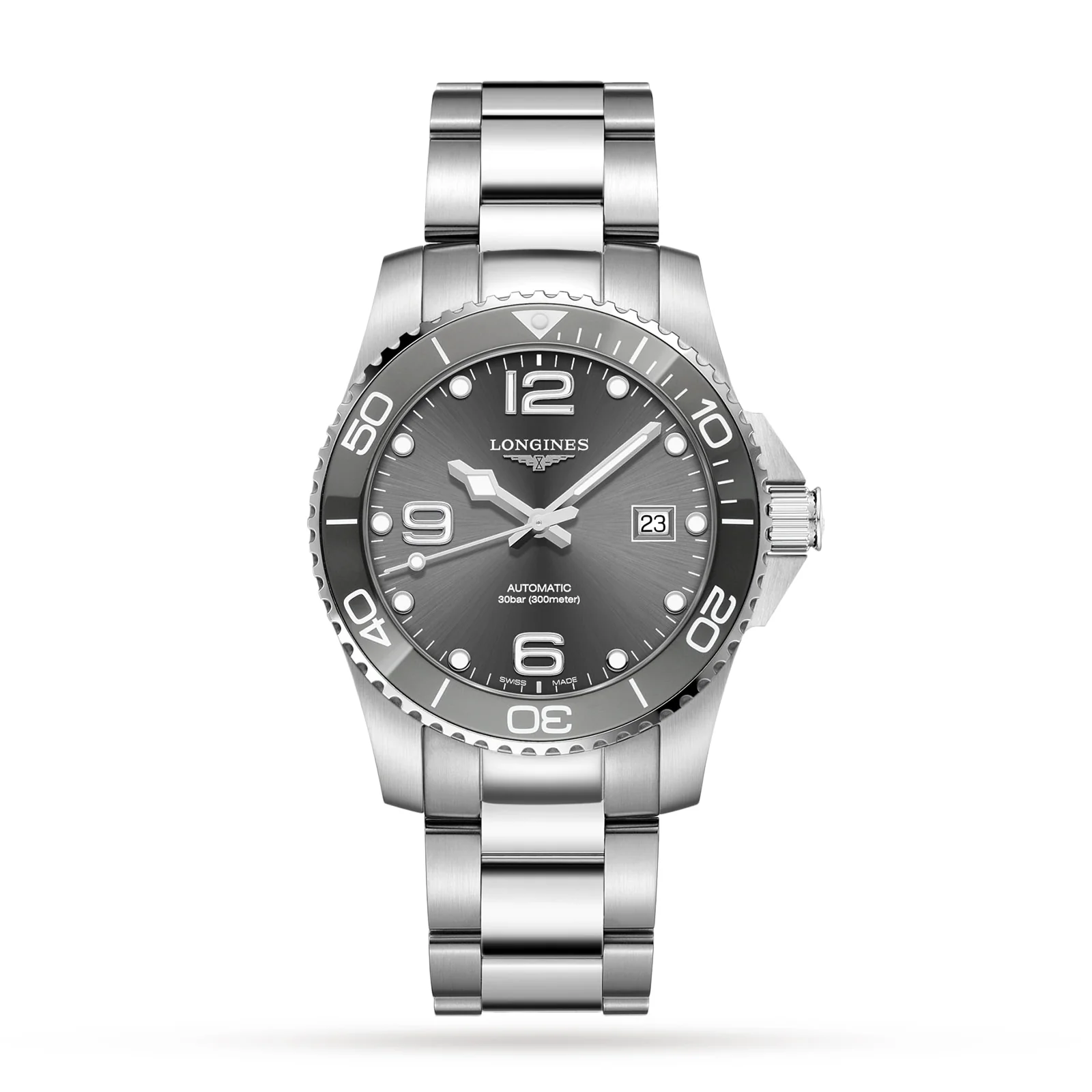 HydroConquest | 41mm, Steel, Grey Dial