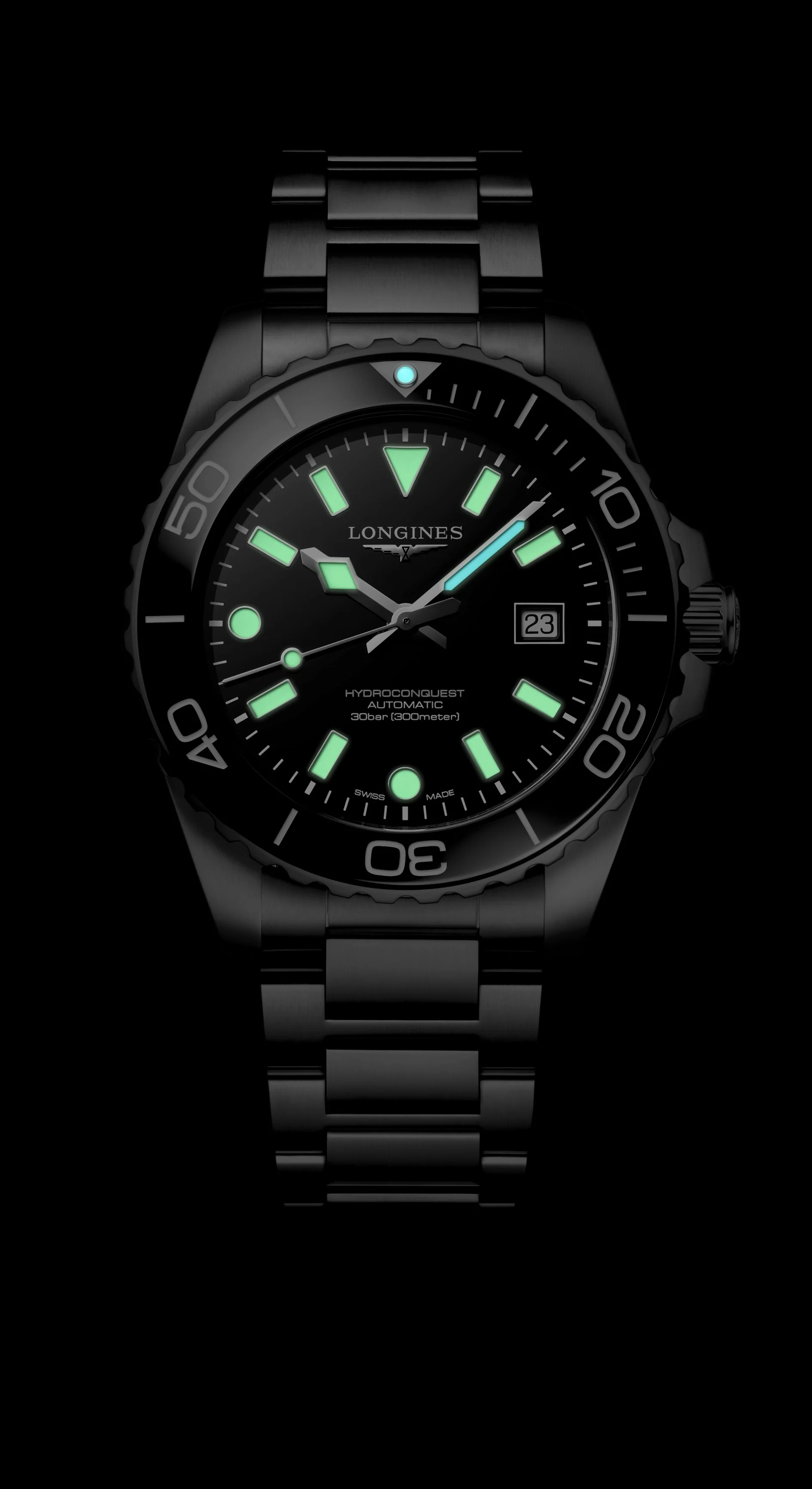 Hydroconquest 42 | 42mm, Steel, Black Bezel, Black Dial - Image 6