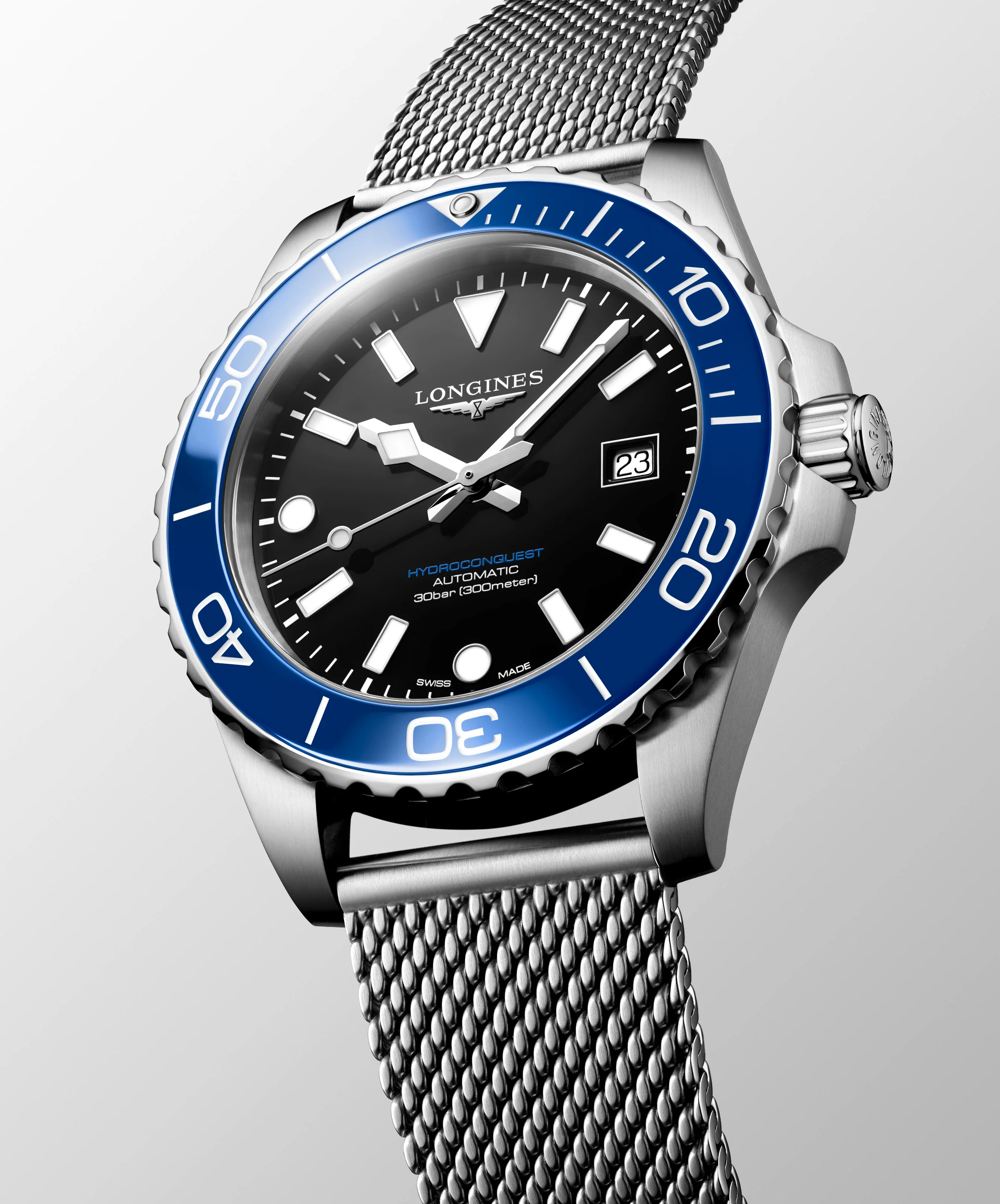 Hydroconquest 42 | 42mm, Steel, Blue Bezel, Black Dial - Image 5