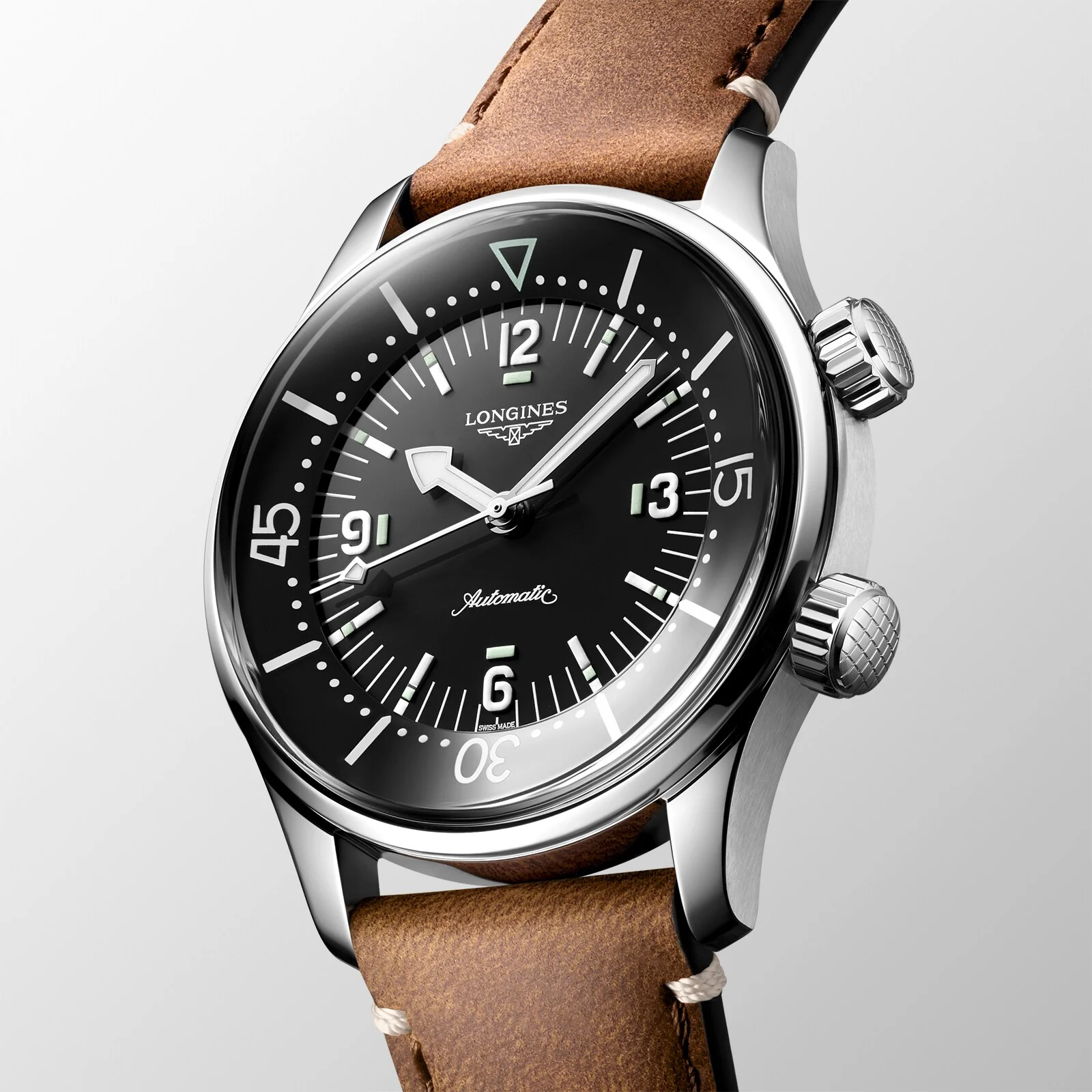 Legend Diver | 39mm, Steel, Leather, Black Dial - Image 3
