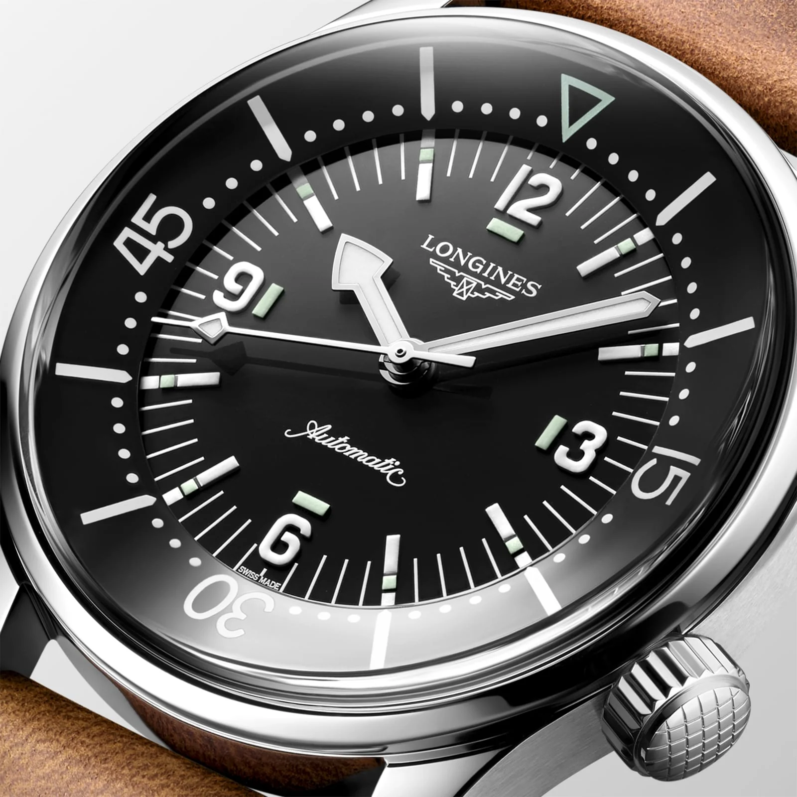 Legend Diver | 39mm, Steel, Leather, Black Dial - Image 4
