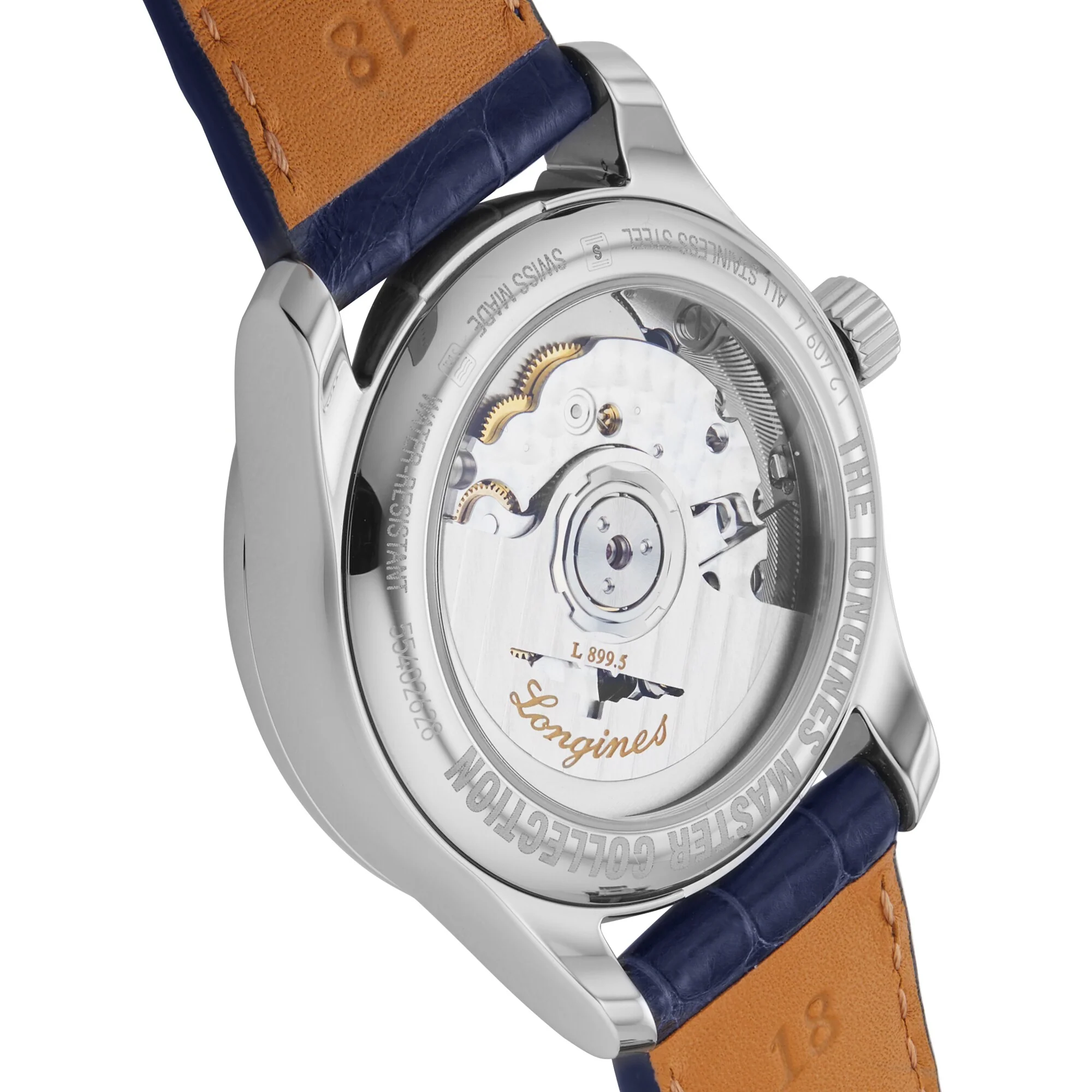Master Collection Moonphase | 34mm, Steel, Alligator Leather, Diamond White Mother of Pearl Dial, Ref. L24094870 - Image 4