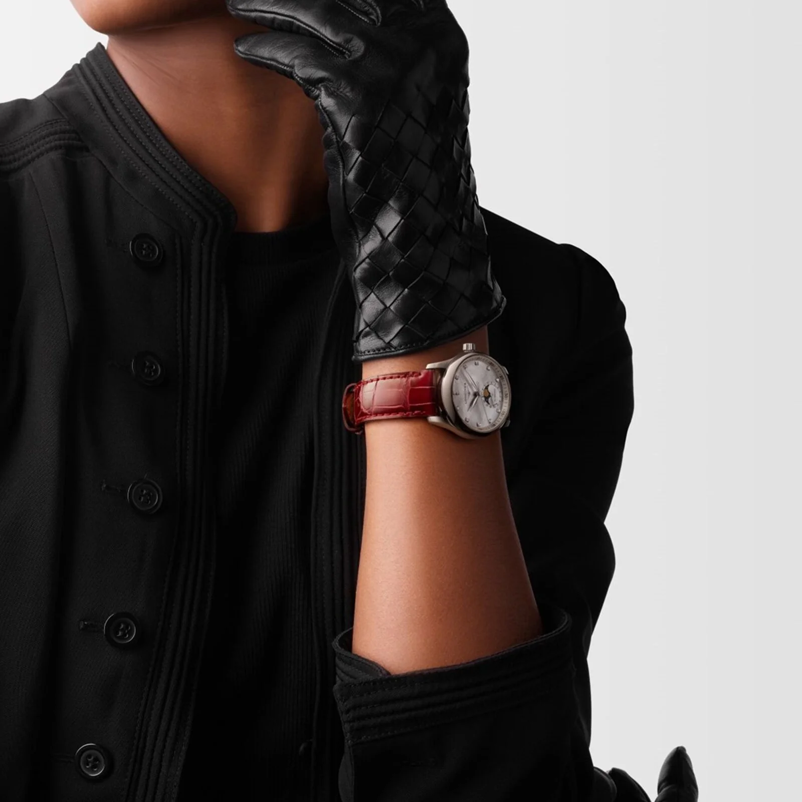 Master Collection Moonphase | 34mm, Steel, Alligator Leather, Diamond White Mother of Pearl Dial, Ref. L24094872 - Image 3