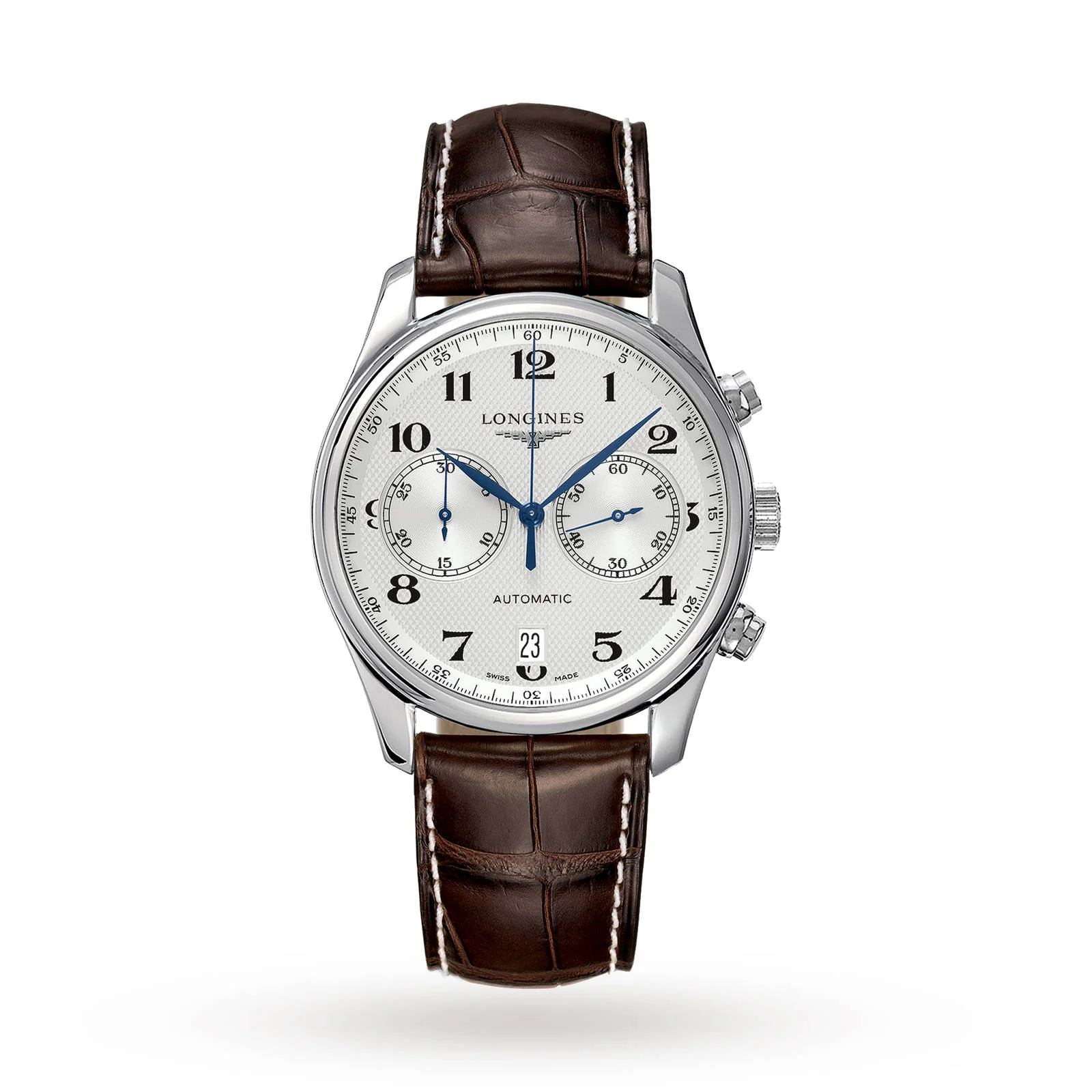 Master Collection Chronograph | 40mm, Steel, Alligator Leather, Silver Dial