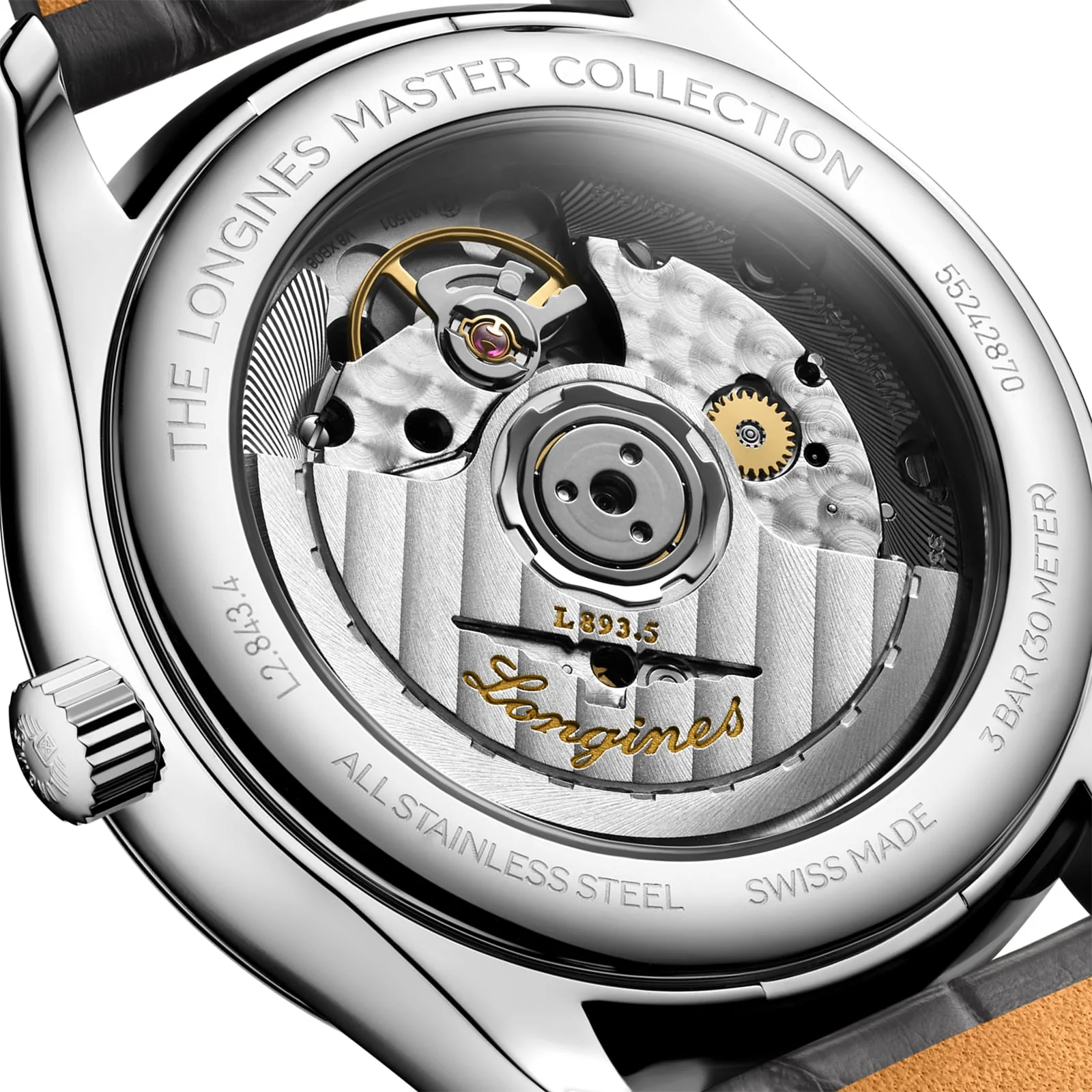 Master Collection | 38.5mm, Steel, Alligator Leather, Grey Dial - Image 5