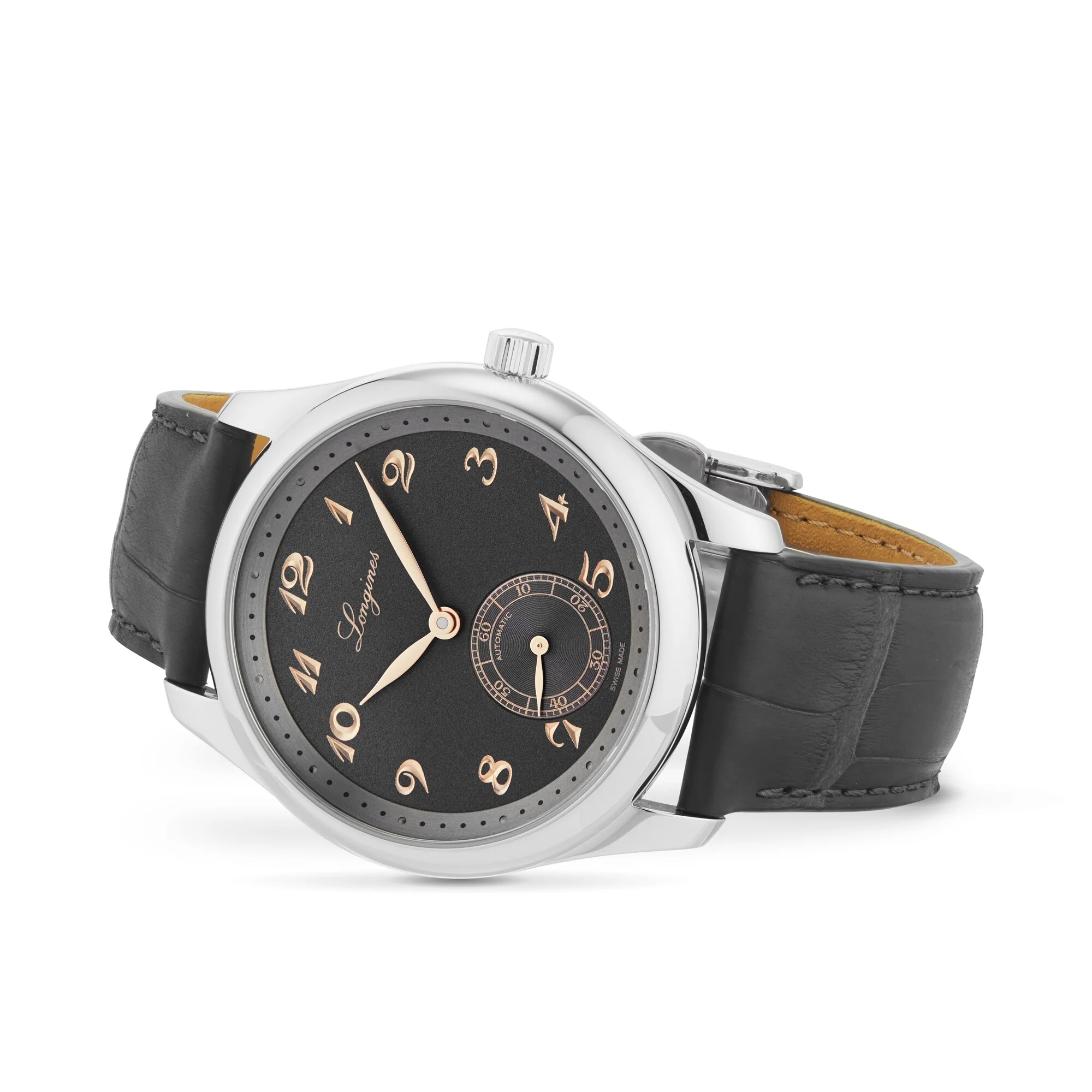 Master Collection | 38.5mm, Steel, Alligator Leather, Grey Dial - Image 7