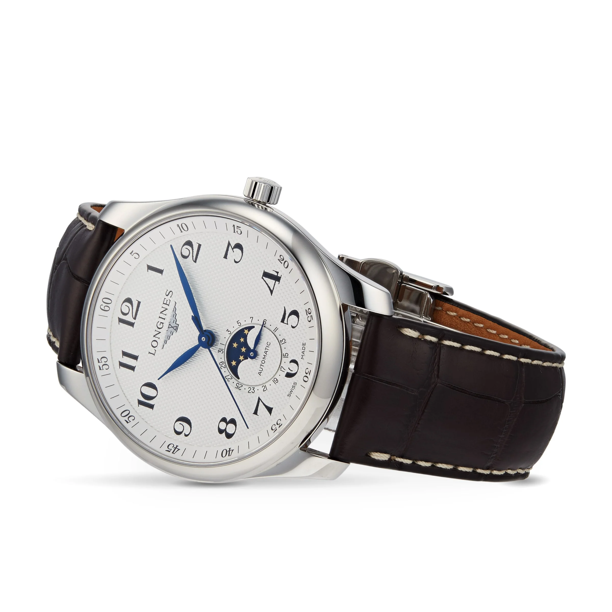Master Collection Moonphase | 40mm, Steel, Alligator Leather, Silver Dial - Image 2