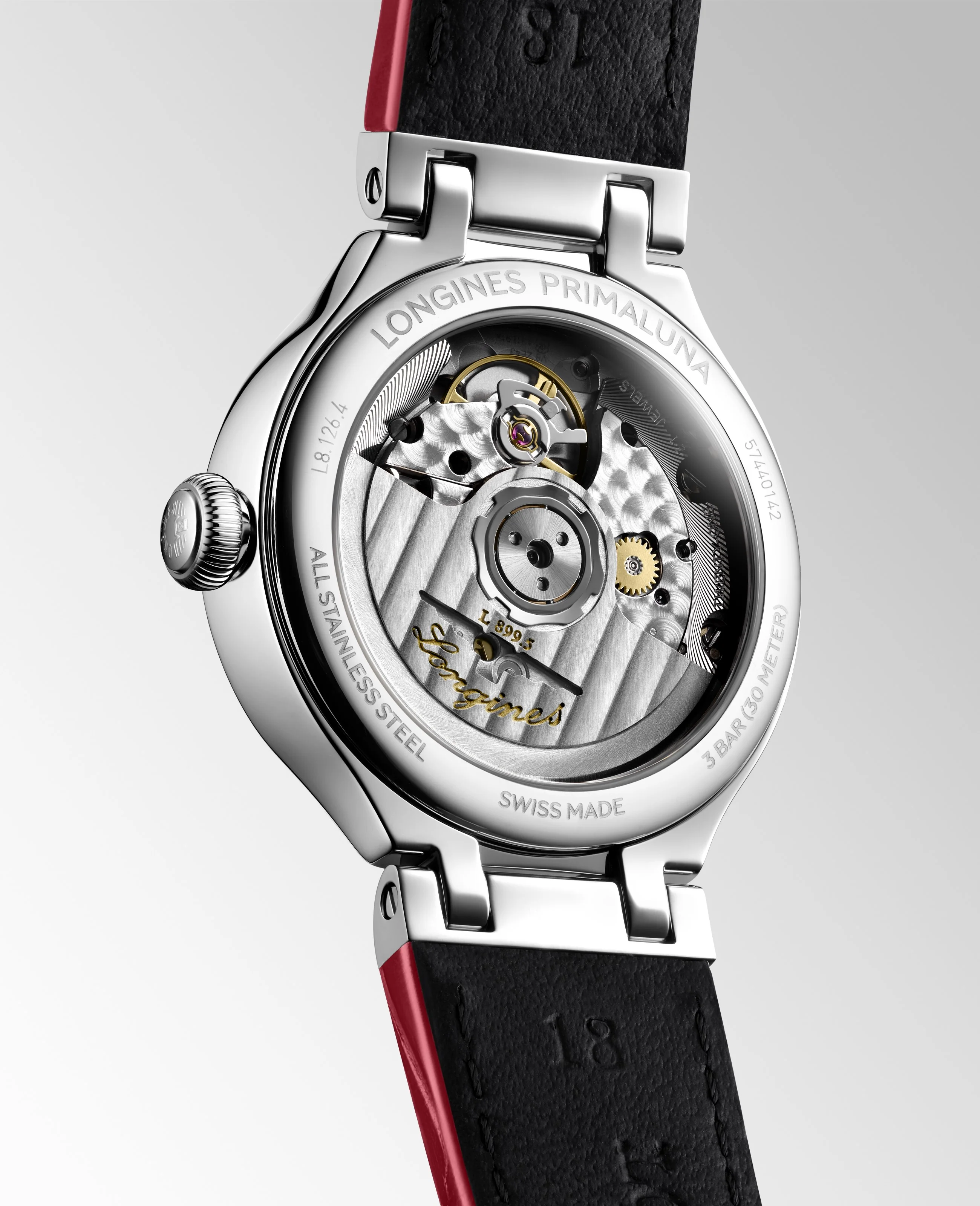 PrimaLuna Moonphase | 34mm, Steel, Alligator Leather, Diamond Mother of Pearl Dial - Image 4