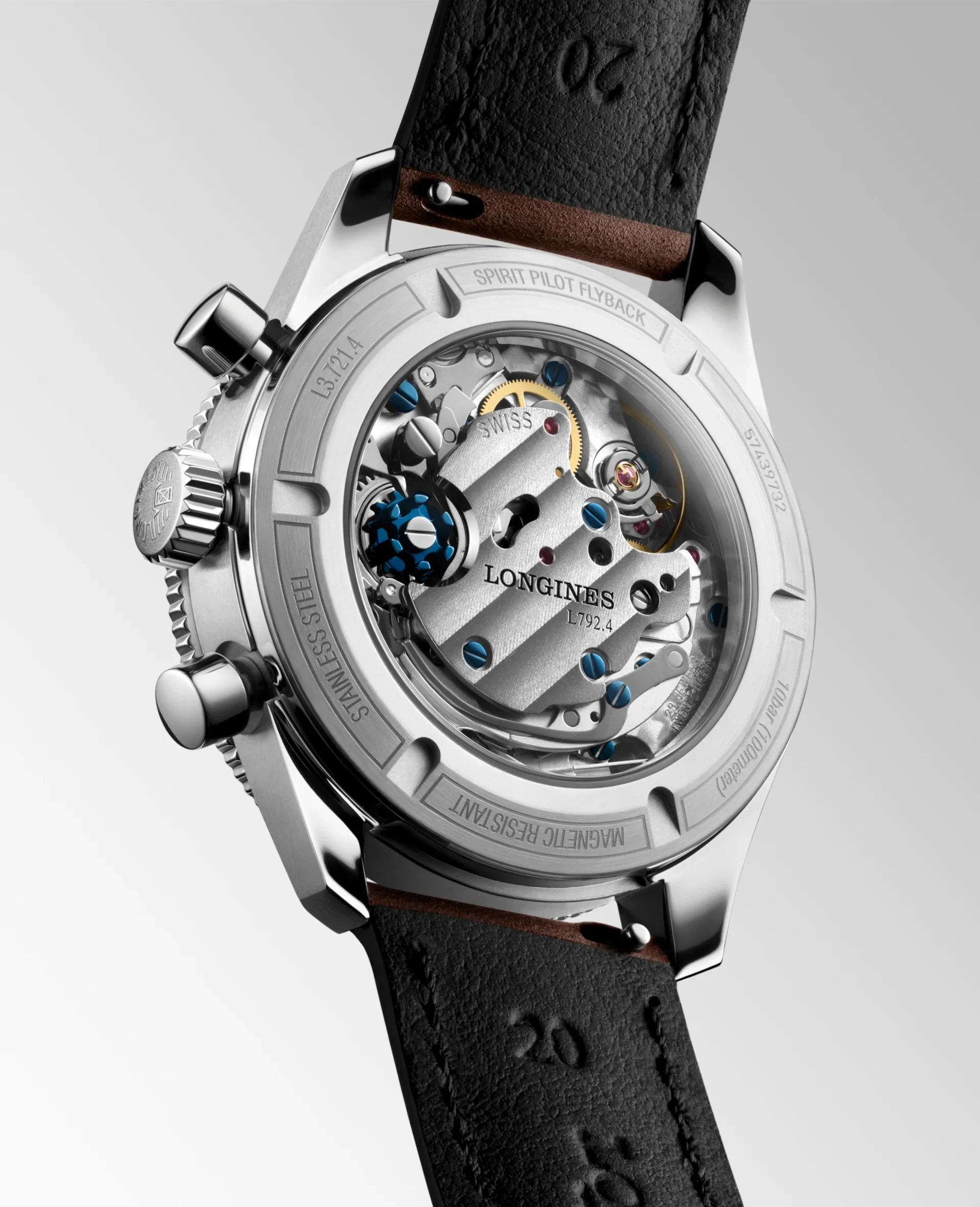 Spirit Pilot Flyback | 39.5mm, Ceramic & Steel, Leather, Black Dial - Image 2