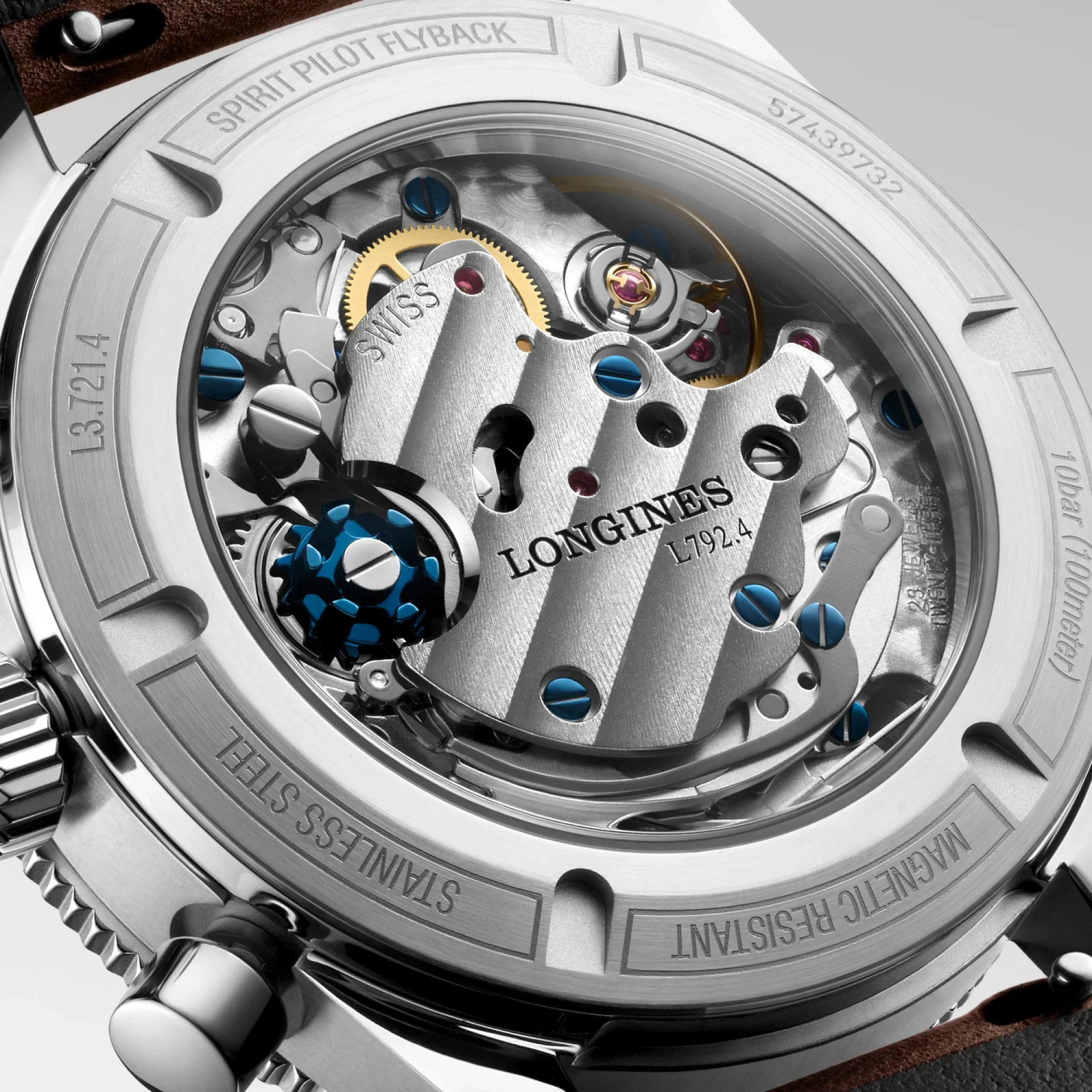 Spirit Pilot Flyback | 39.5mm, Ceramic & Steel, Leather, Black Dial - Image 3