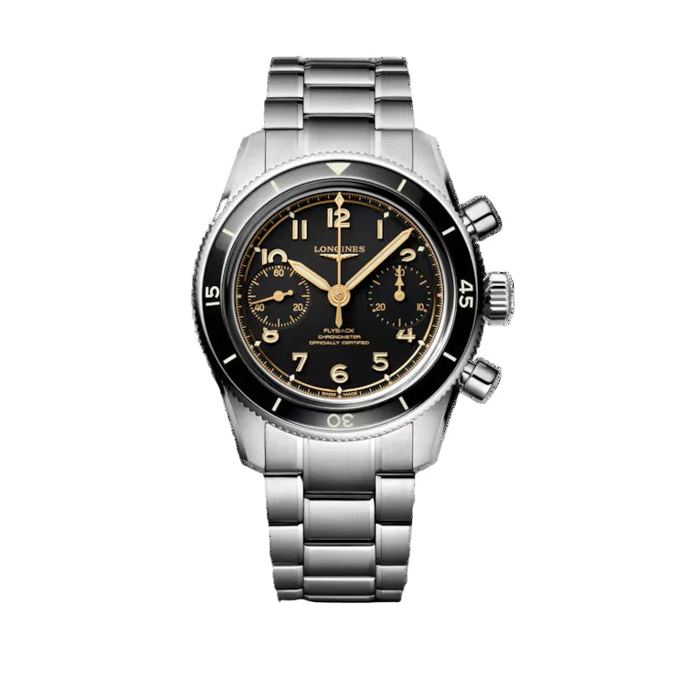 Spirit Pilot Flyback | 39.5mm, Ceramic & Steel, Steel, Black Dial