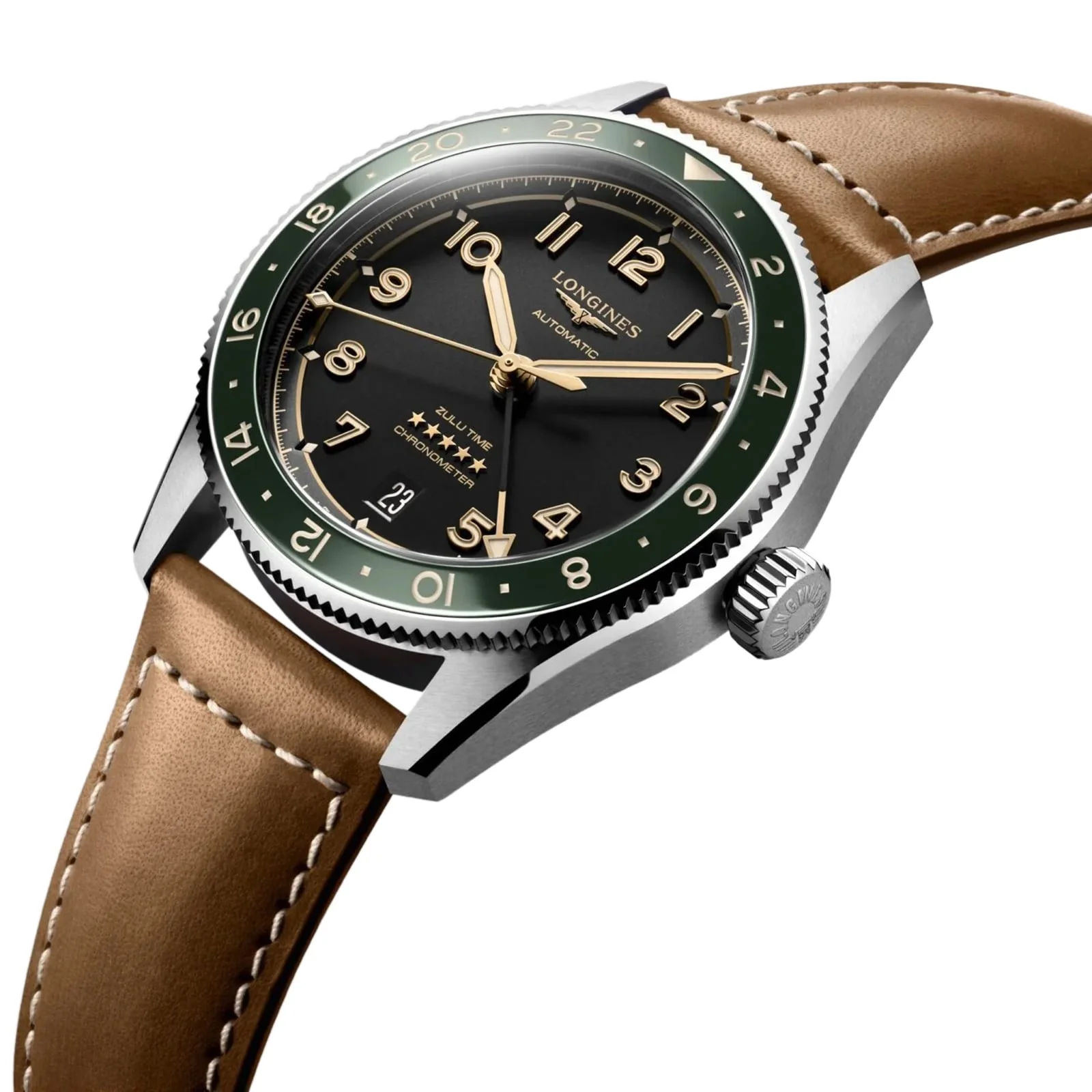 Spirit Zulu Time | 39mm, Ceramic & Steel, Leather, Grey Dial - Image 2