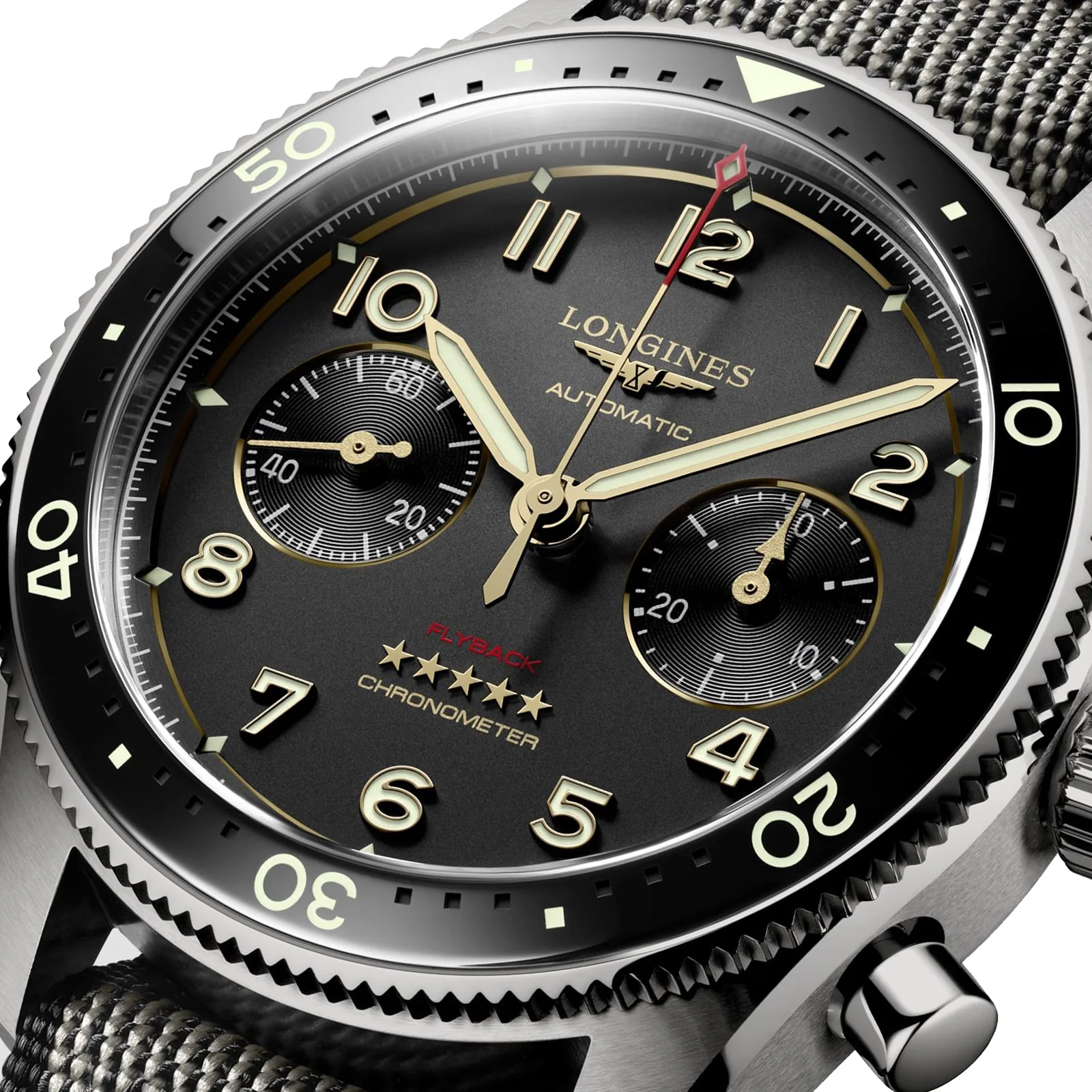 Spirit Flyback Titanium | 42mm, Titanium, CANVAS, Black Dial - Image 4