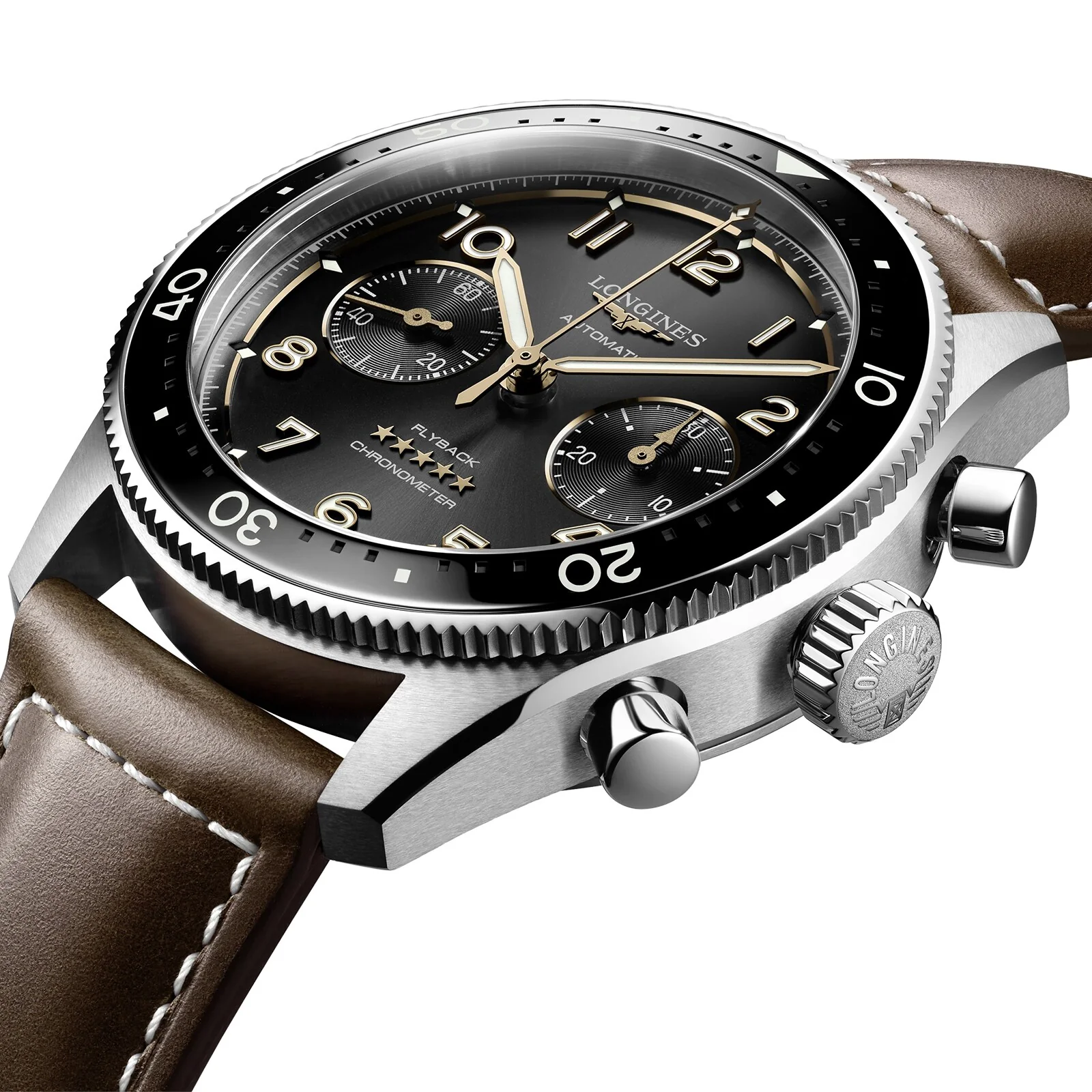 Spirit Flyback | 42mm, Steel, Leather, Black Dial - Image 3