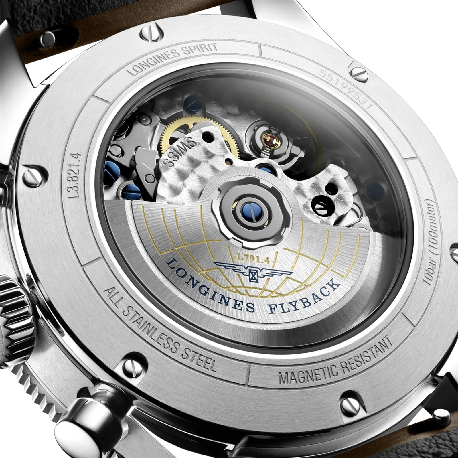 Spirit Flyback | 42mm, Steel, Leather, Black Dial - Image 7