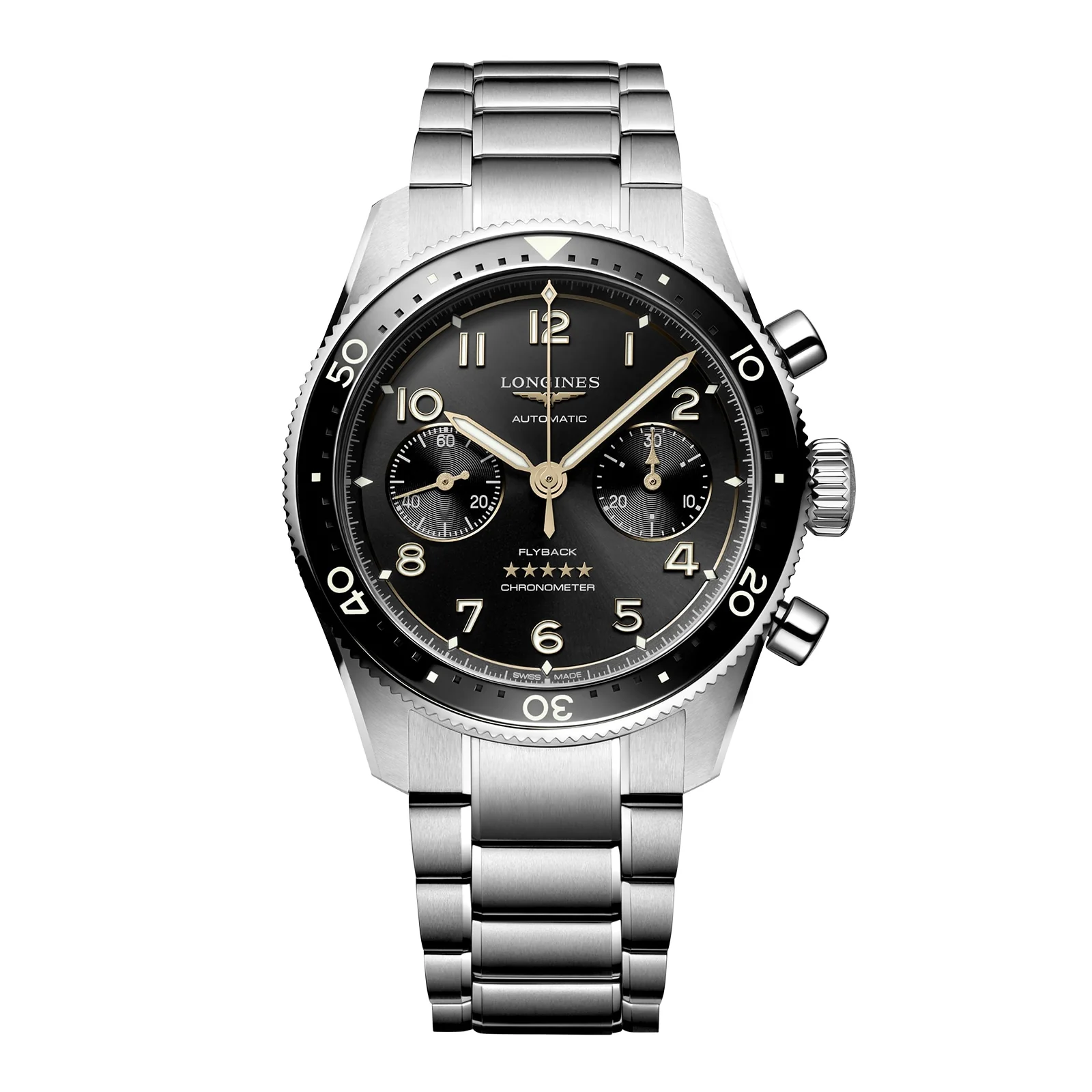 Spirit Flyback | 42mm, Steel, Black Dial