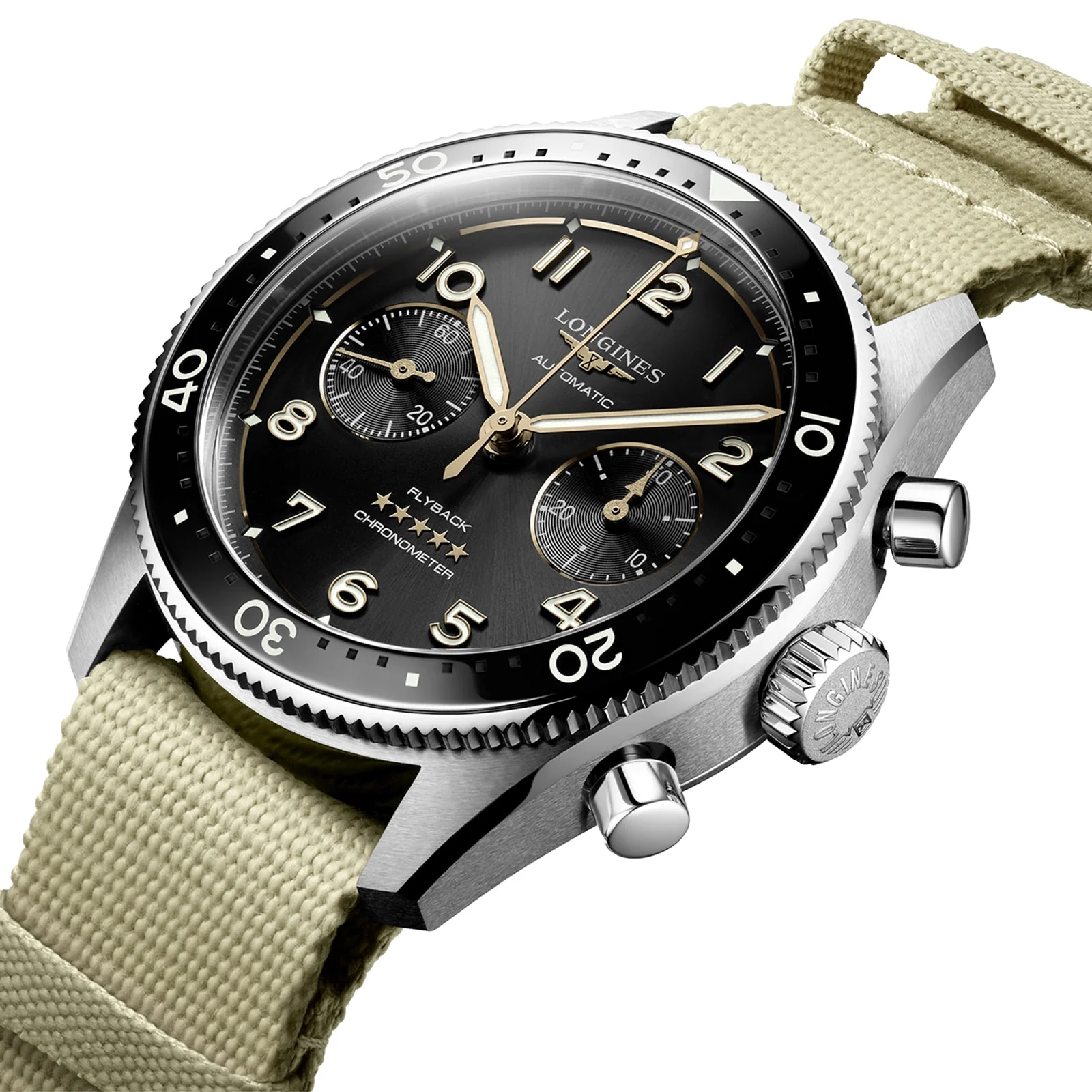 Spirit Flyback | 42mm, Steel, Fabric, Black Dial - Image 3