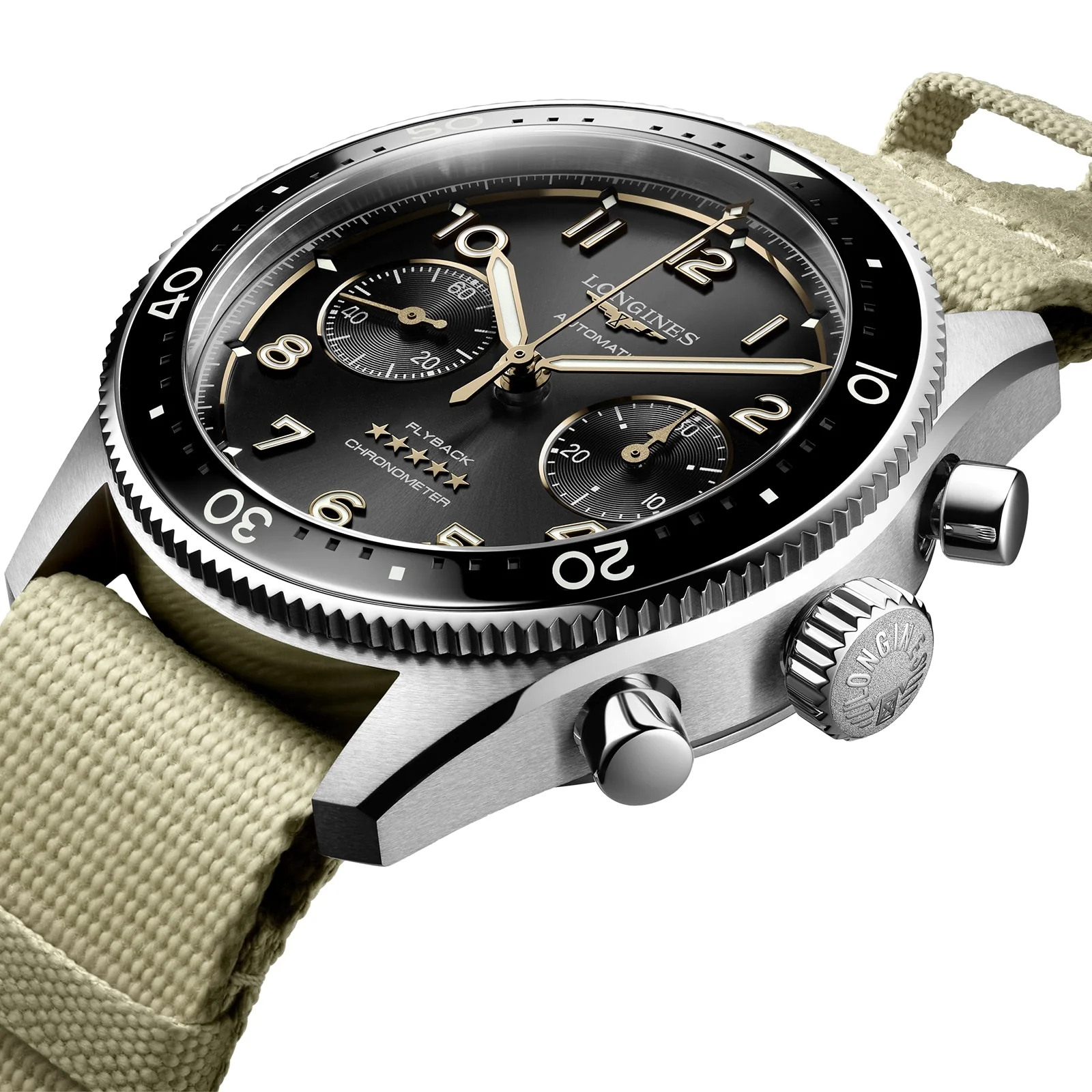 Spirit Flyback | 42mm, Steel, Fabric, Black Dial - Image 4