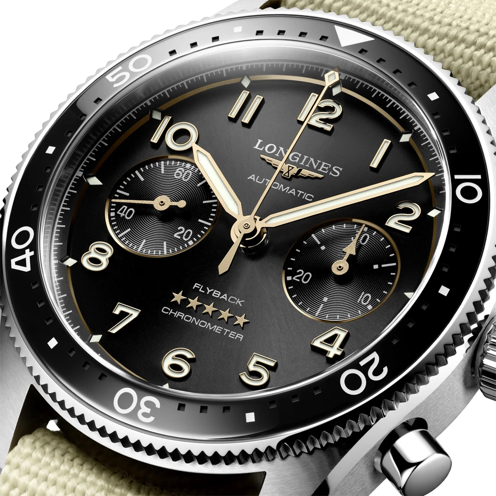 Spirit Flyback | 42mm, Steel, Fabric, Black Dial - Image 5