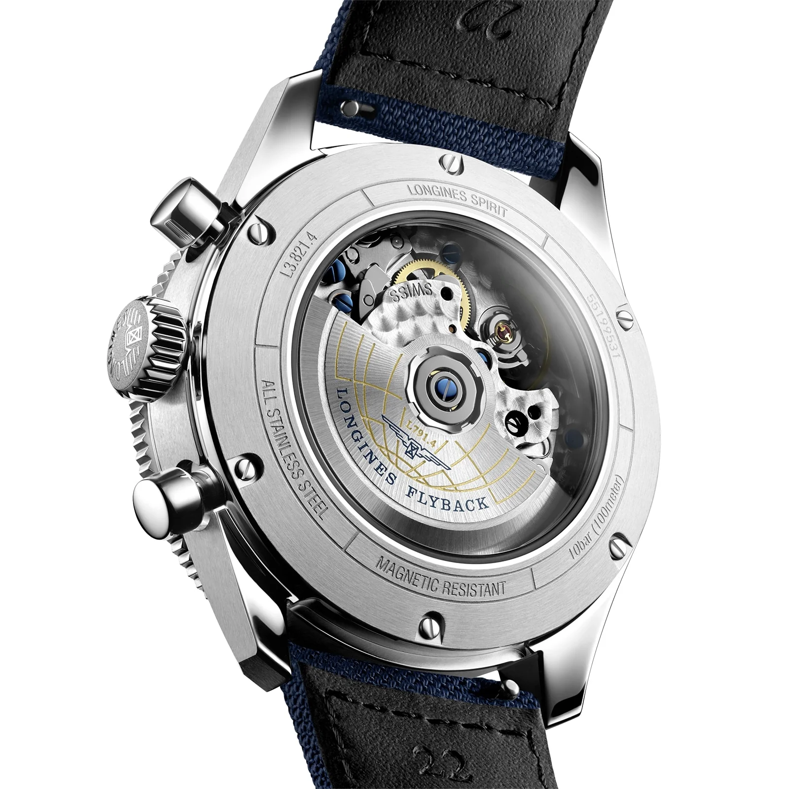 Spirit Flyback | 42mm, Steel, Fabric, Blue Dial - Image 5