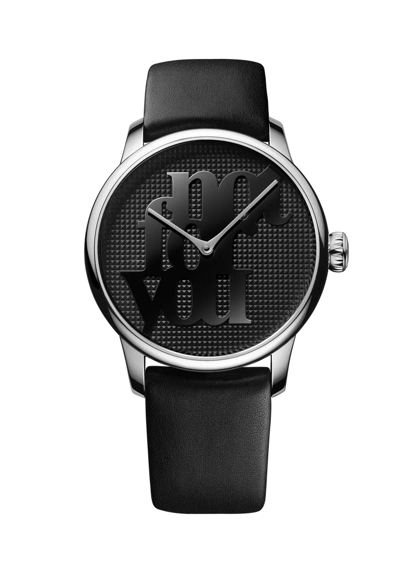 Louis Erard x Monica Bonvicini "Not For You" | 39mm, Steel, Leather, Black Dial