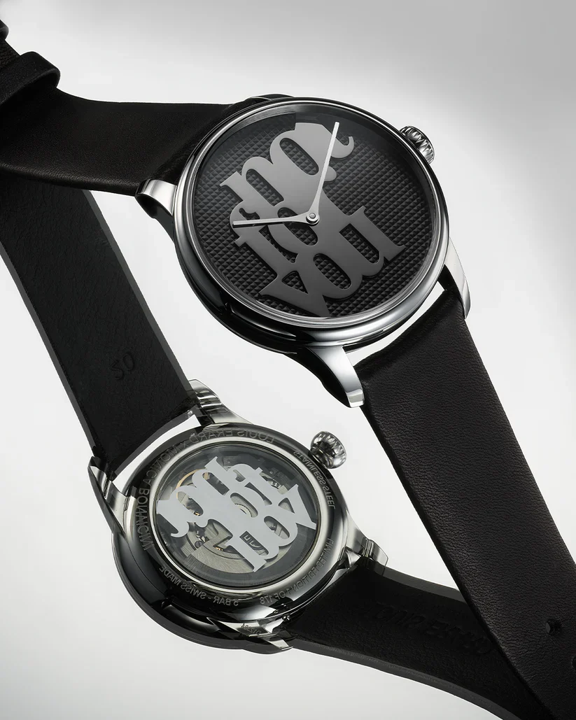 Louis Erard x Monica Bonvicini "Not For You" | 39mm, Steel, Leather, Black Dial - Image 2