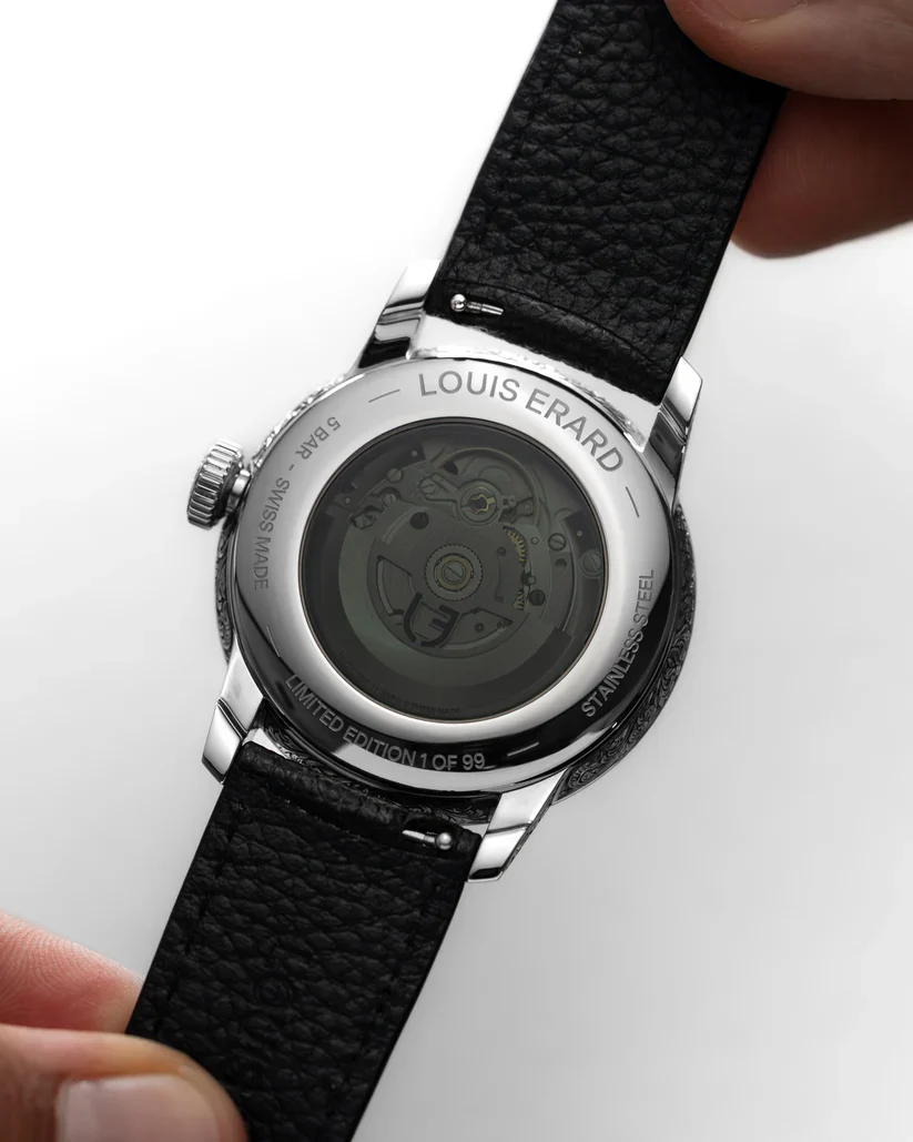 Gravée Main | 42mm, Steel, Leather, Black Dial - Image 2
