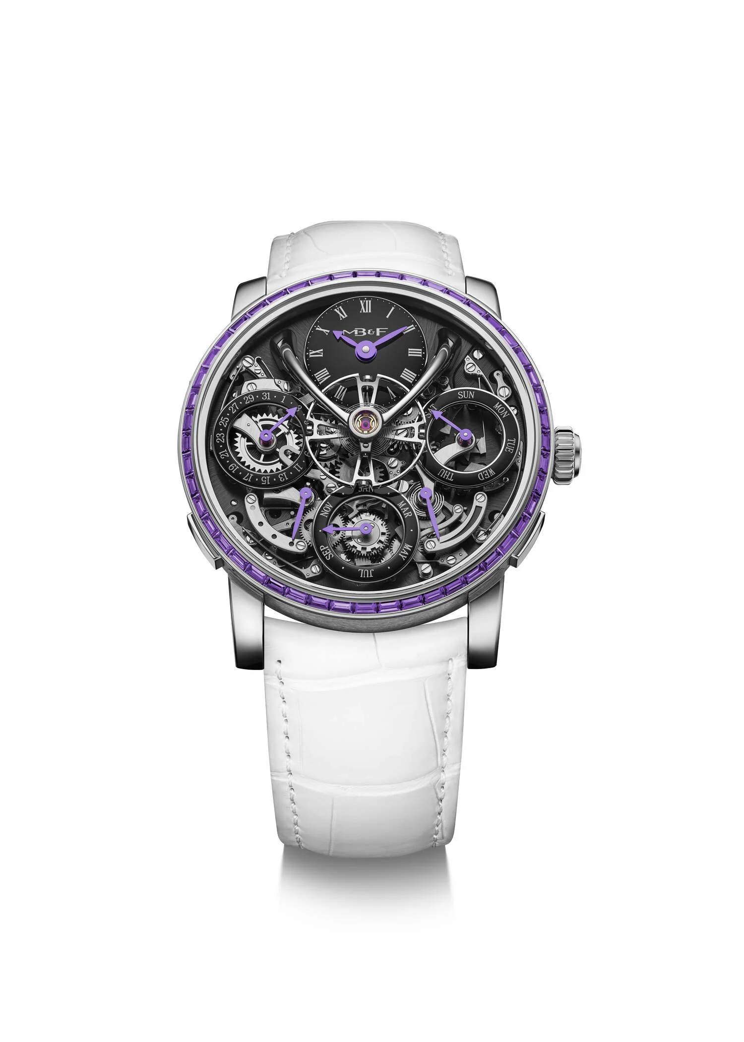Legacy Machine Perpetual Chromatic | 44mm, 18K White Gold, Leather, Grey Dial