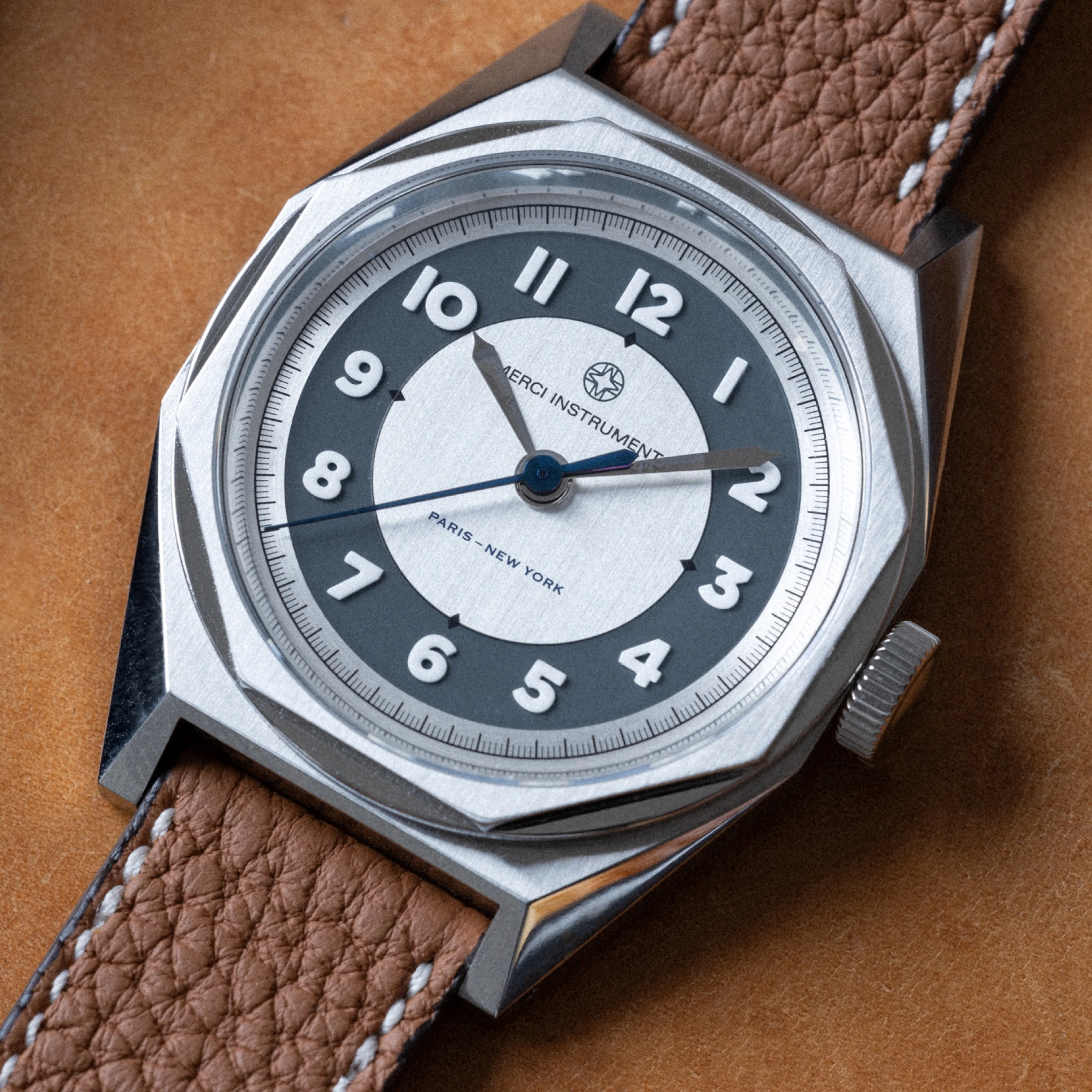 Merci INSTRUMENTS Beaumarchais H02 Limited Edition For Hodinkee | 36mm, Steel, Leather, Silver Dial - Image 5