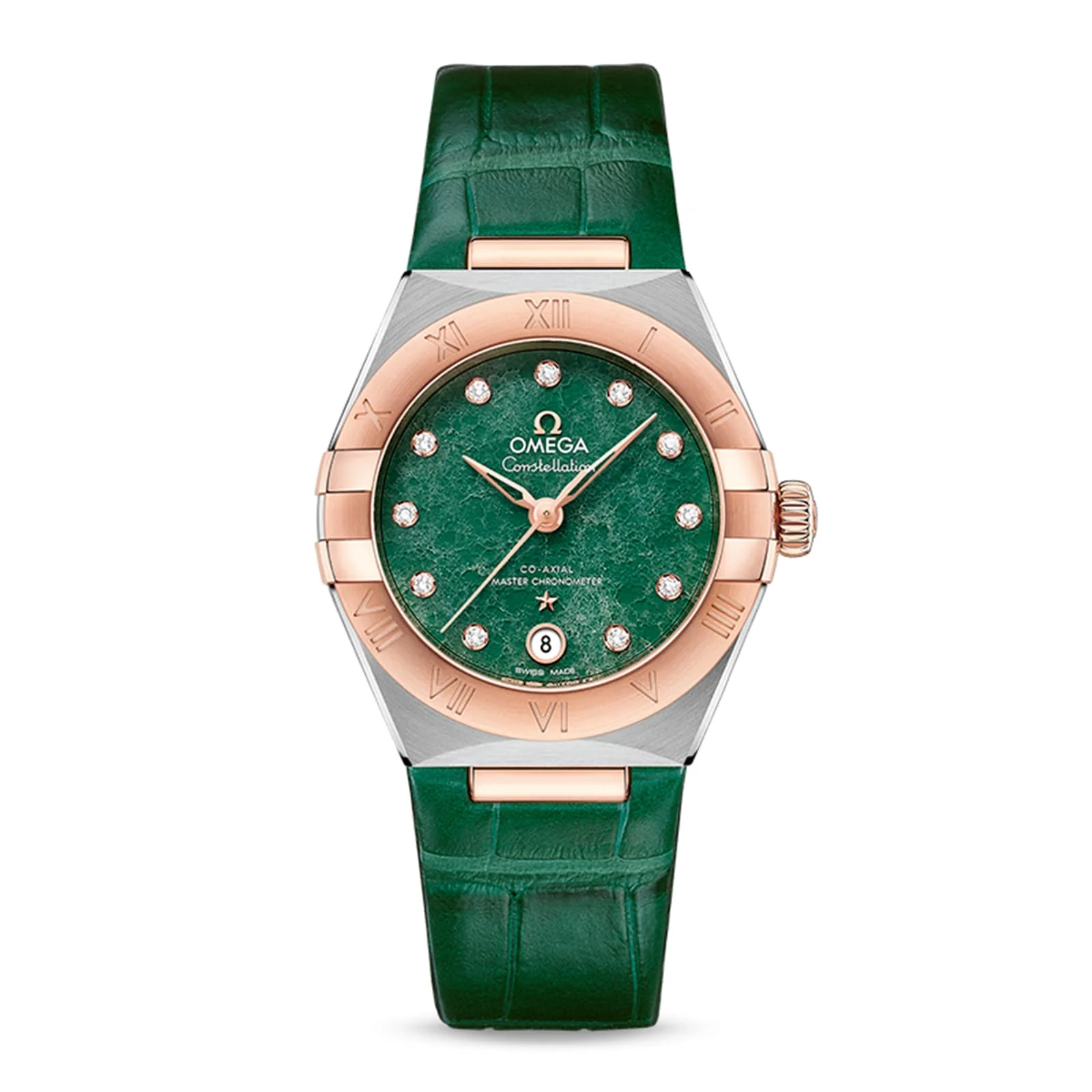 Constellation | 29mm, Two-Tone Steel & 18K Rose Gold, Leather, Diamond Aventurine Dial, Ref. O13123292099001