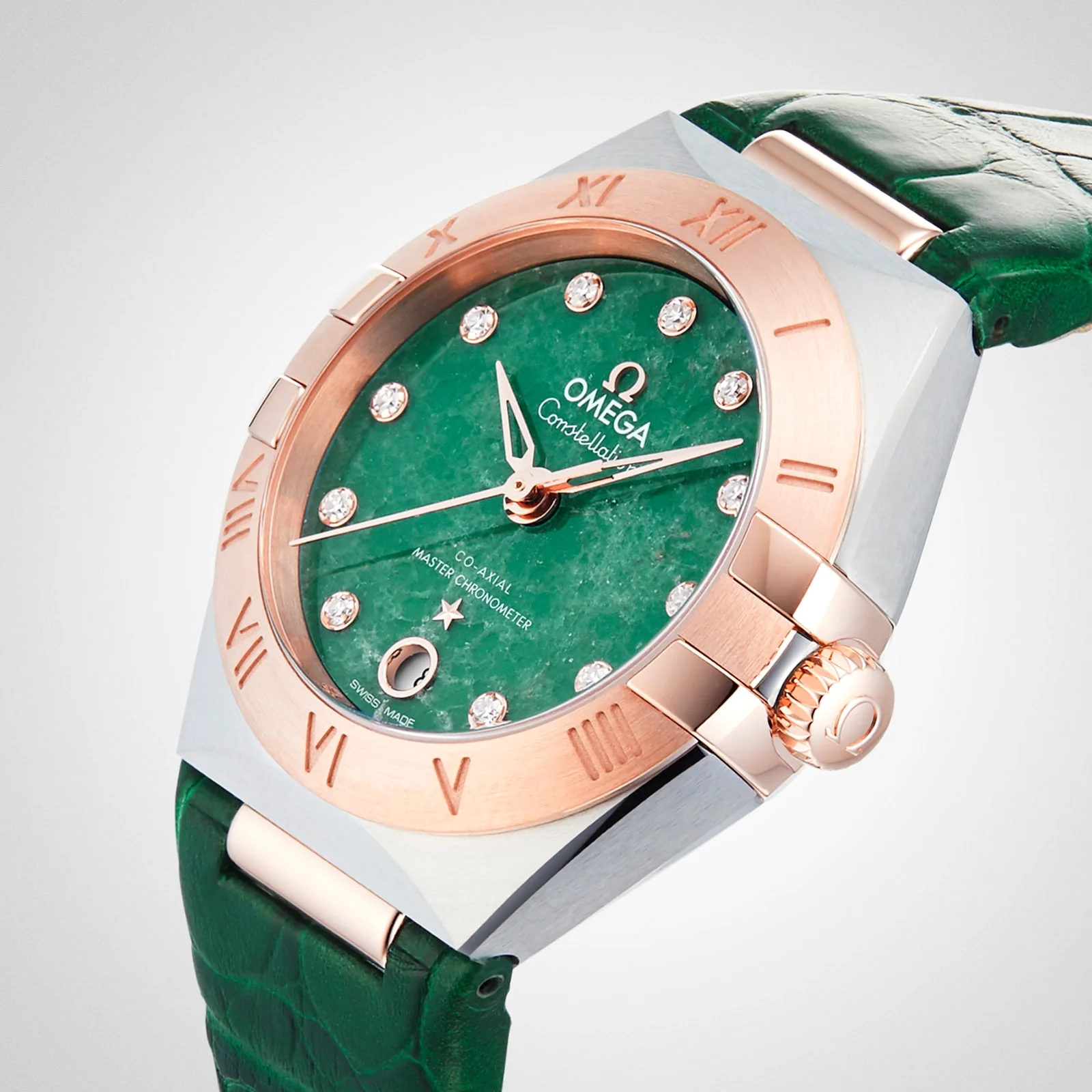 Constellation | 29mm, Two-Tone Steel & 18K Rose Gold, Leather, Diamond Aventurine Dial, Ref. O13123292099001 - Image 6